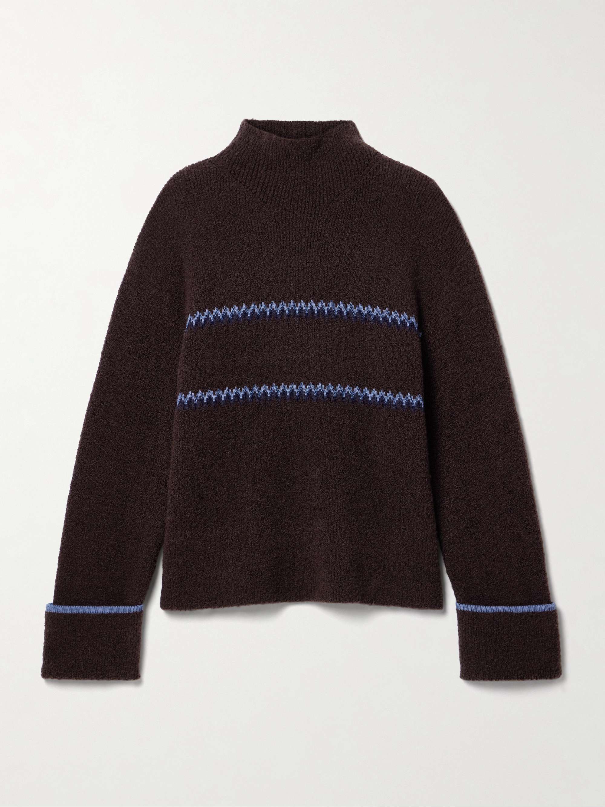Anne Fair Isle merino wool-blend bouclé turtleneck sweater view