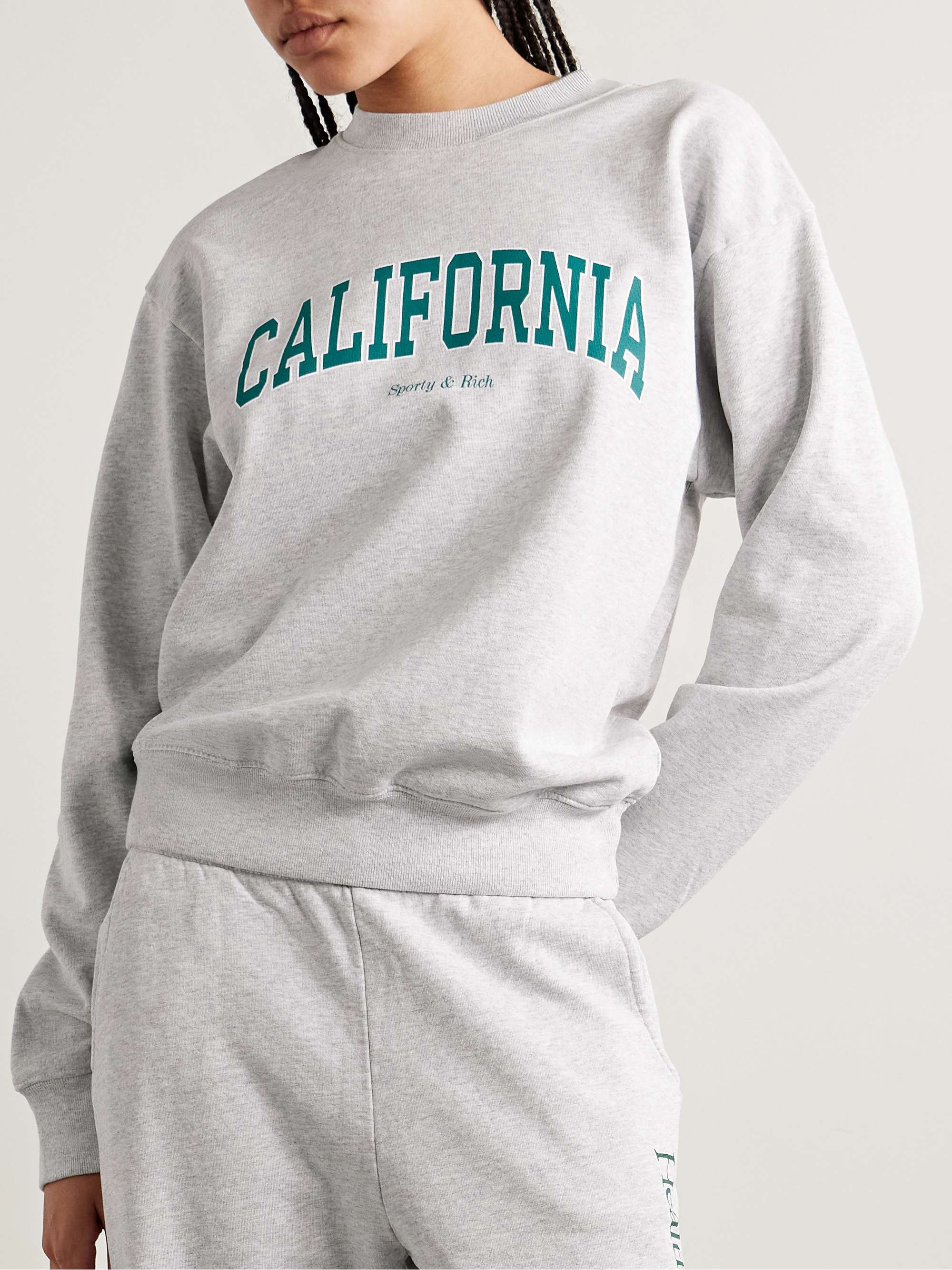 Printed cotton-blend jersey sweatshirt view