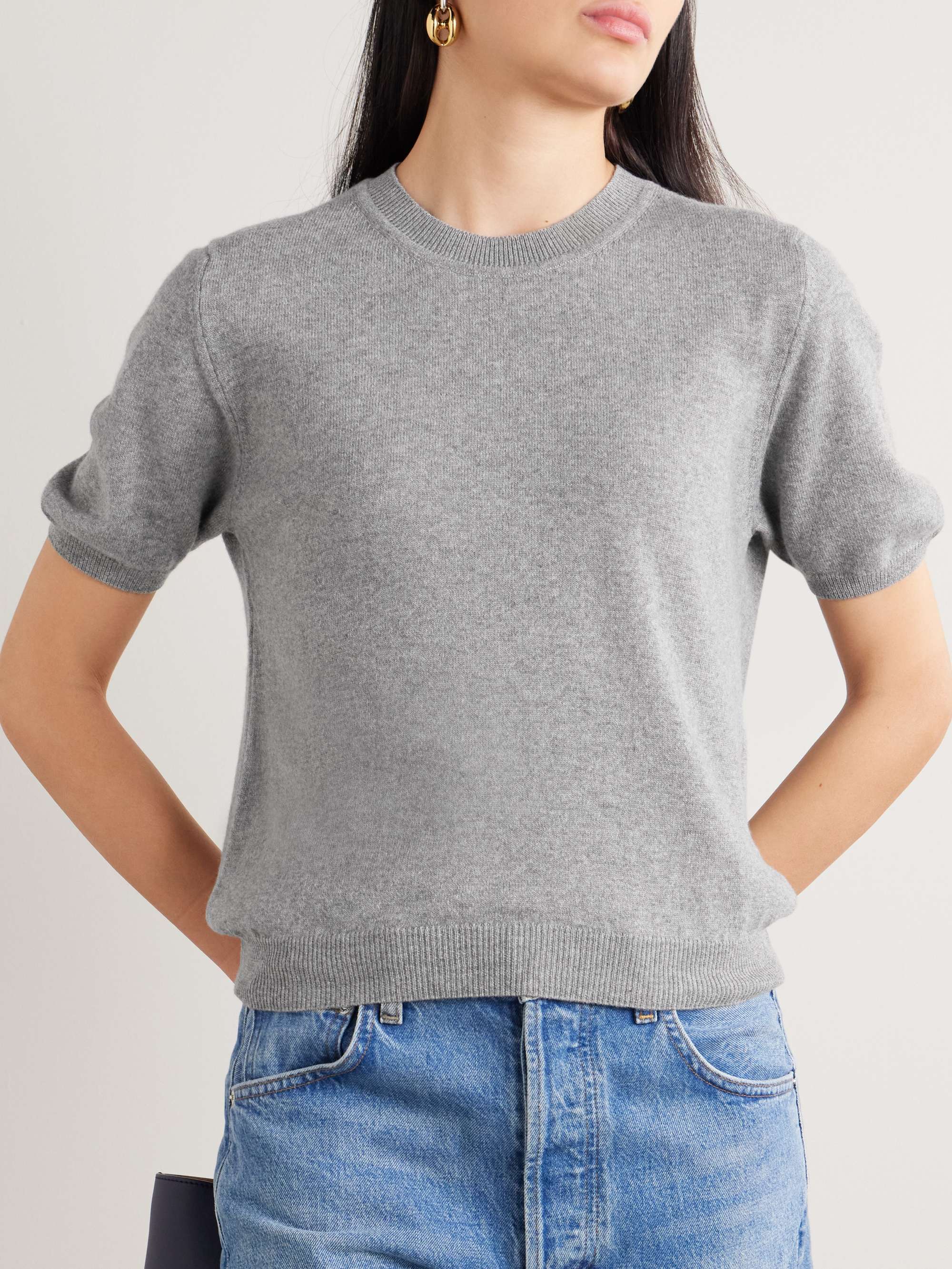 Emer cropped cashmere and cotton-blend T-shirt view