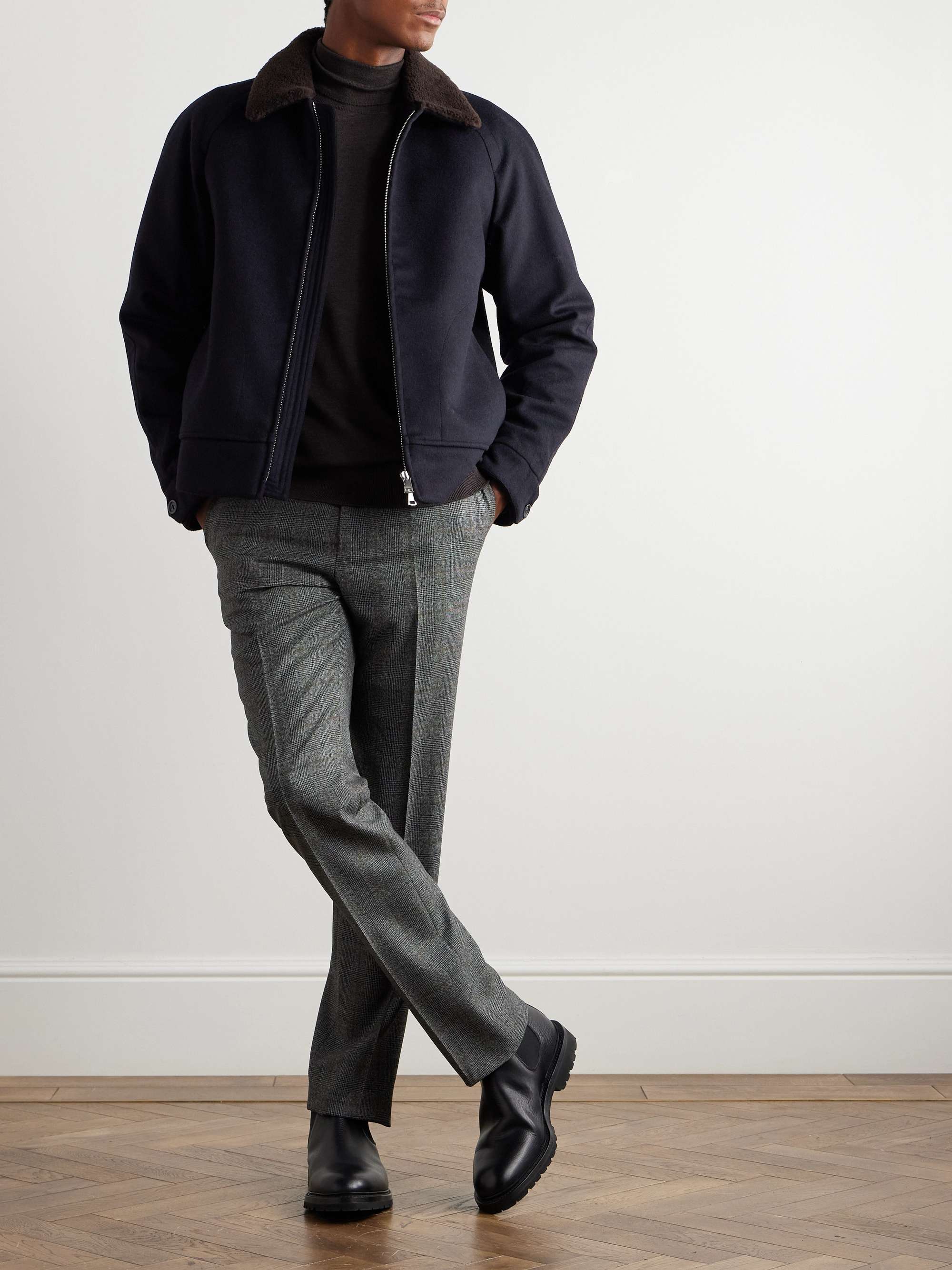 Shearling-Trimmed Wool and Cashmere-Blend Felt Jacket view