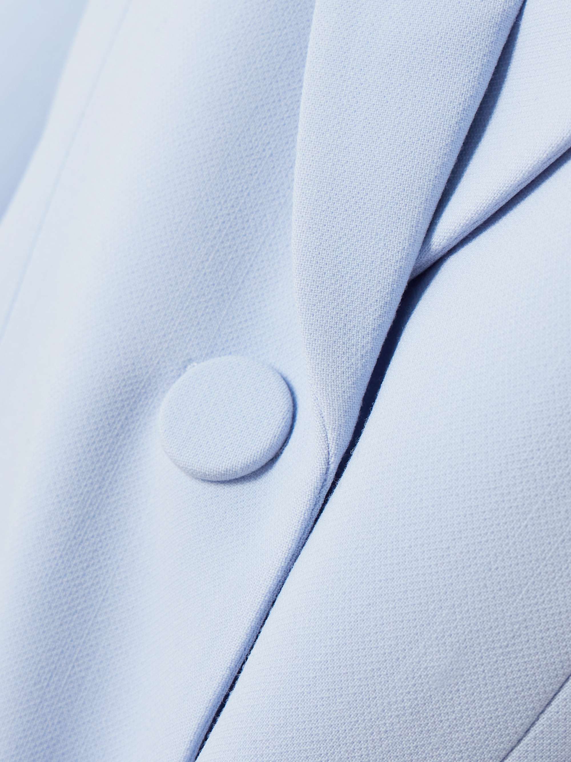 Belted wool-blend crepe blazer view