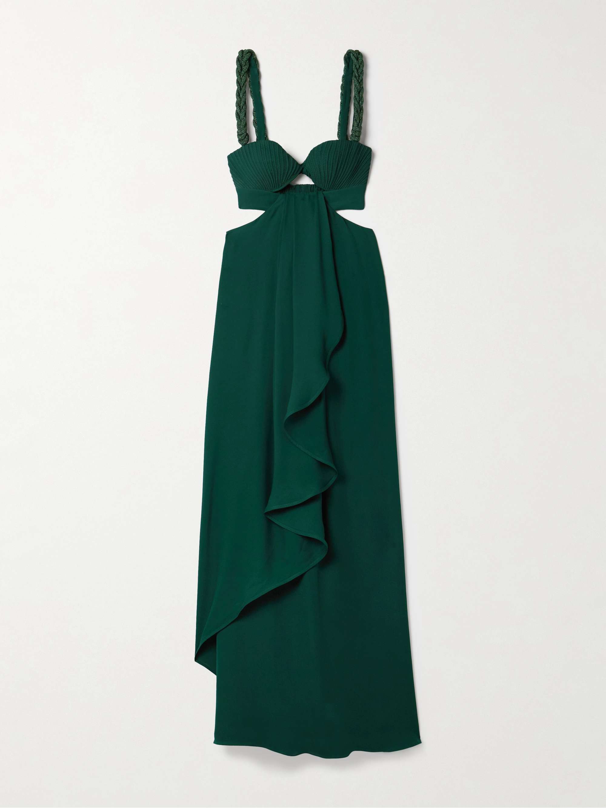 Sea Poem cutout draped silk crepe de chine maxi dress view