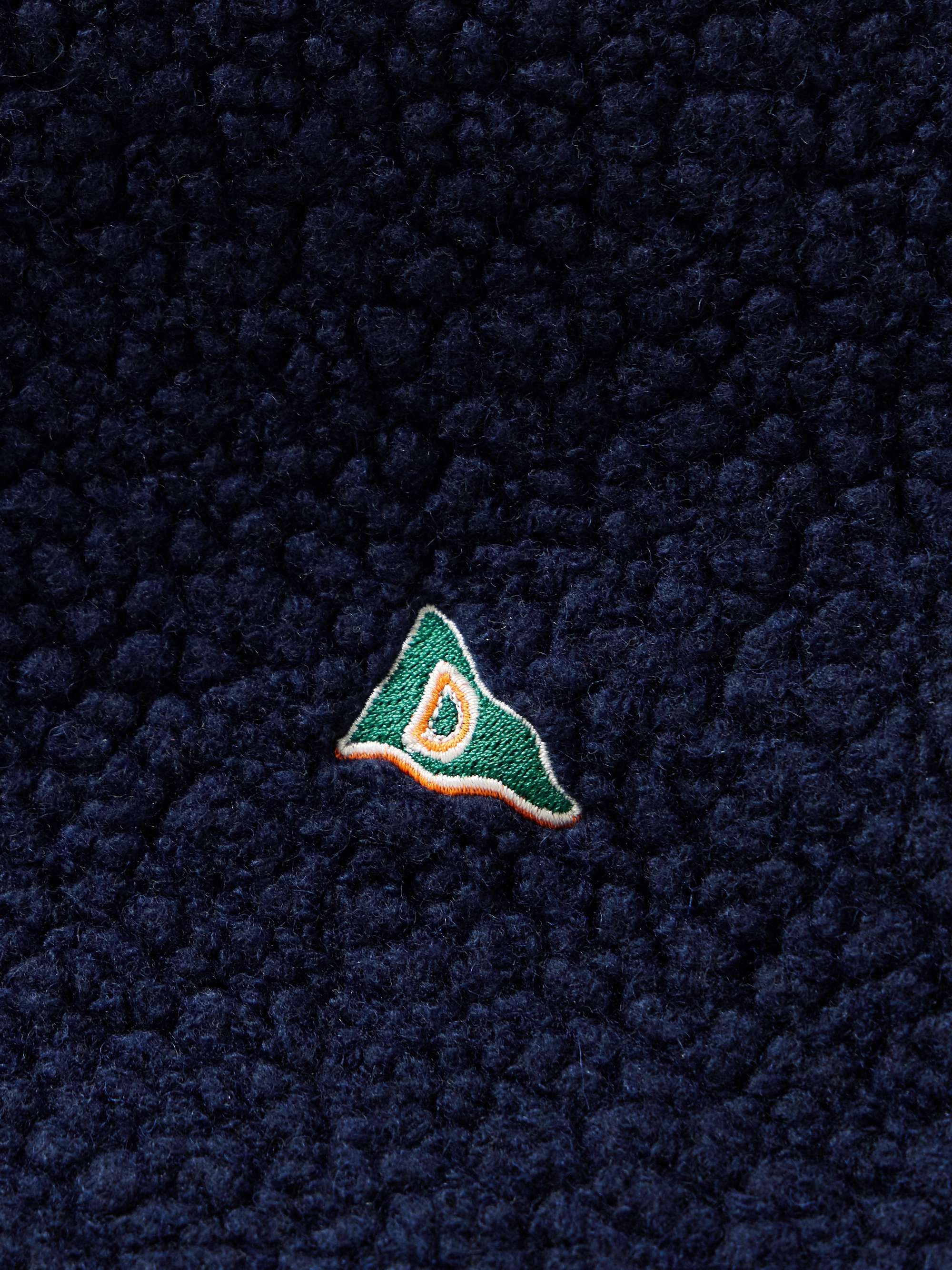 Logo-Embroidered Wool-Blend Fleece Gilet view