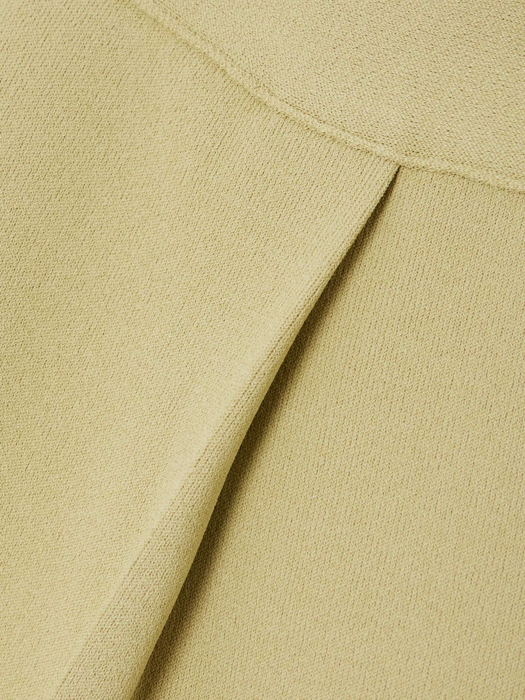 Pleated knitted straight-leg pants view