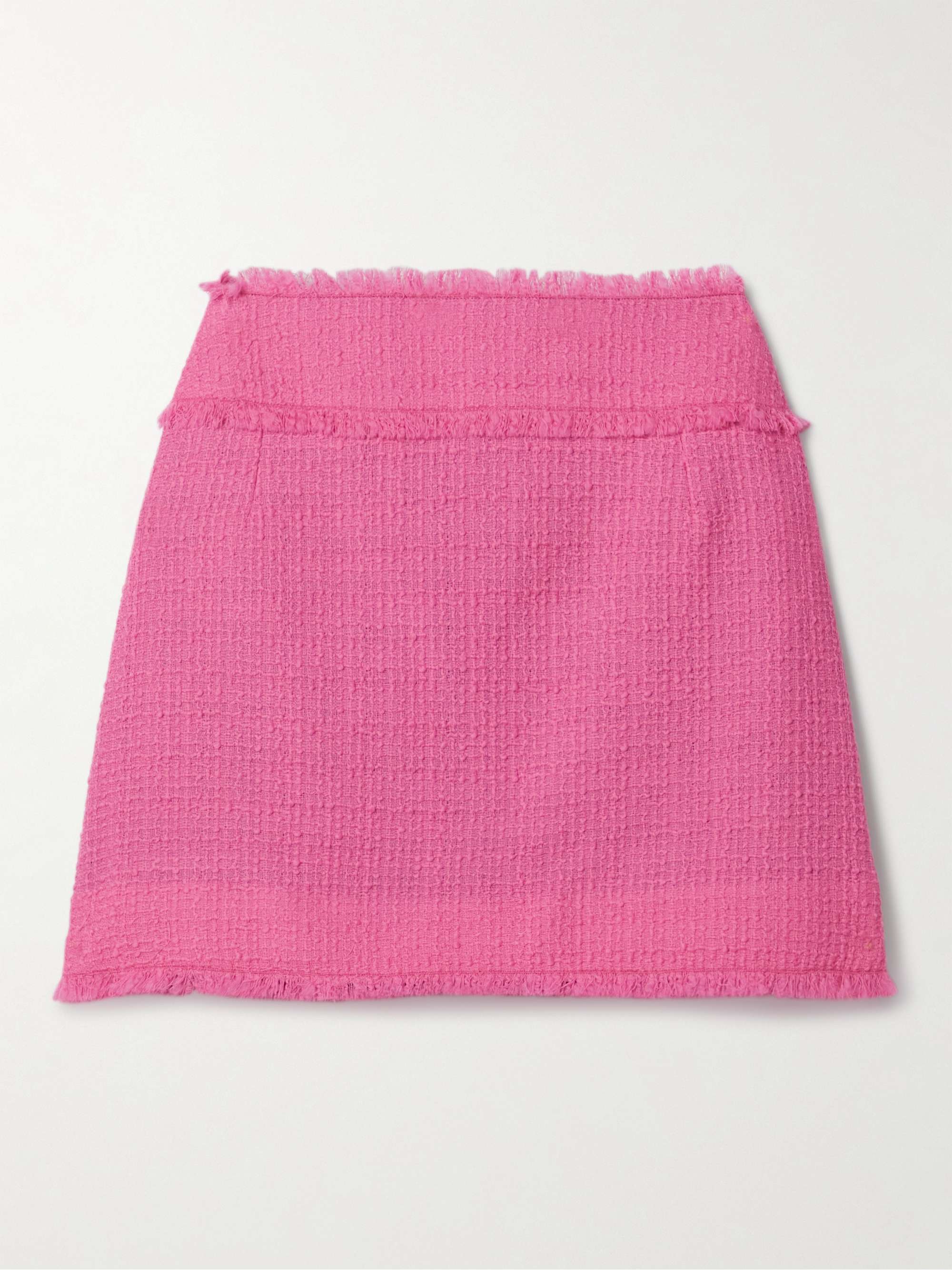 Frayed wool-blend tweed mini skirt view