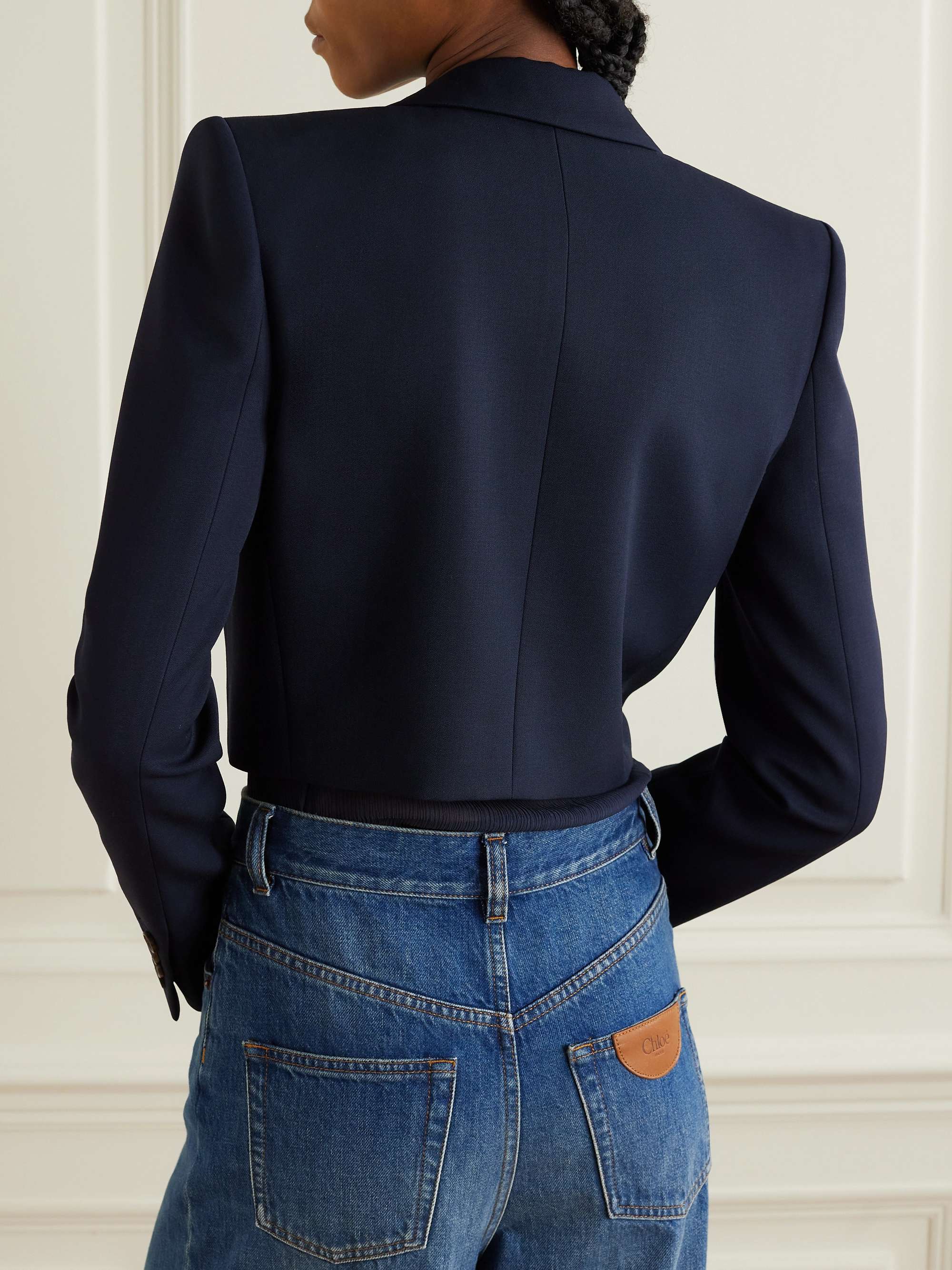 Spencer cropped grain de poudre wool blazer view