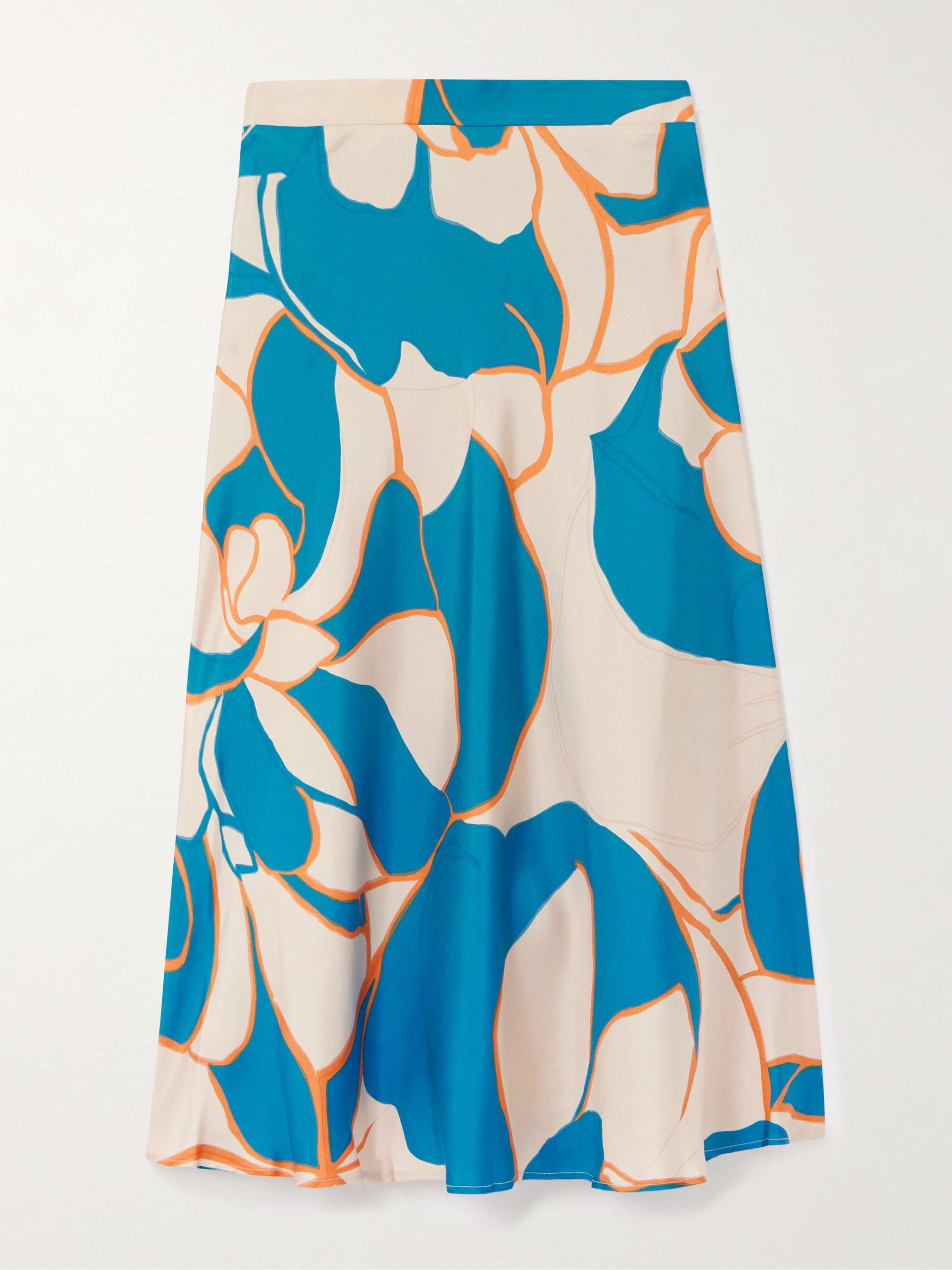+ MOTHER Lungomare printed silk-twill midi skirt view