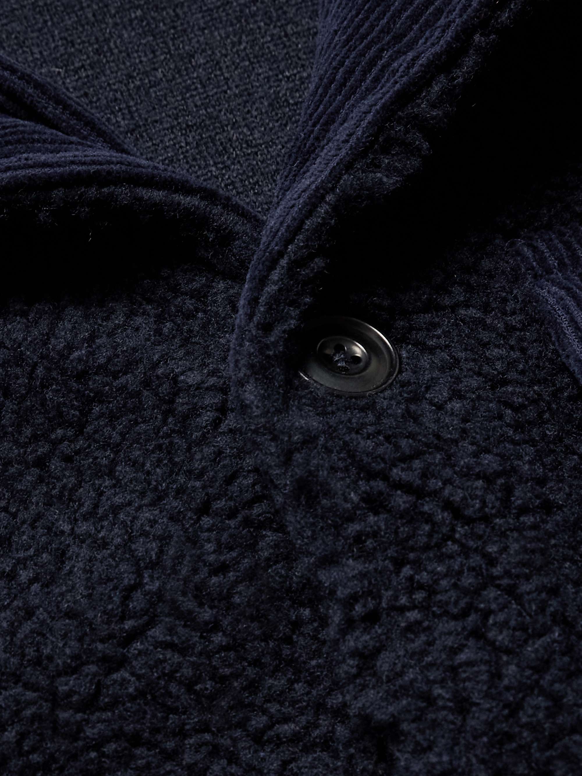 Cotton Corduroy-Trimmed Fleece Jacket view