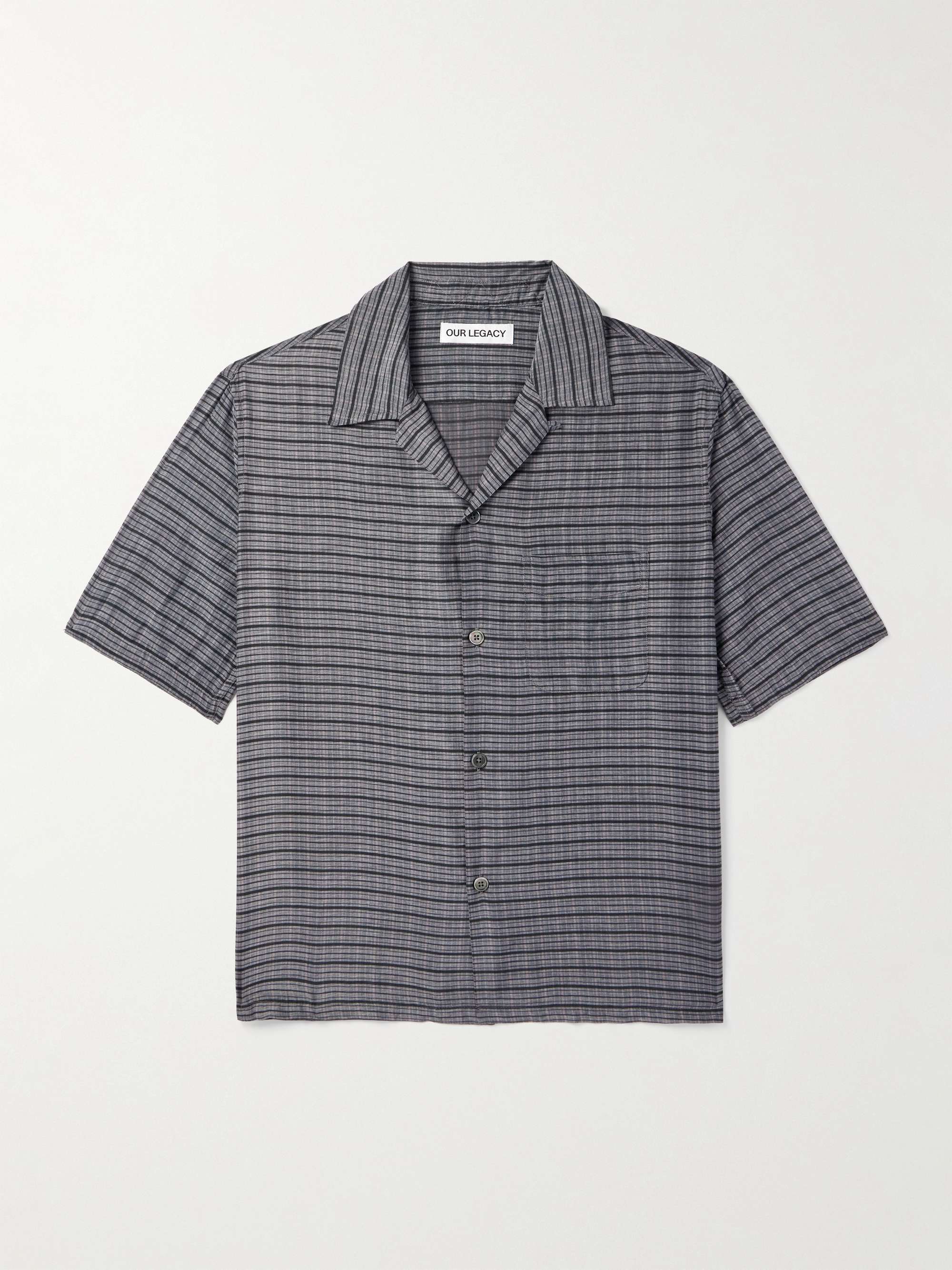 Heusen Convertible-Collar Checked Cotton and Silk-Blend Shirt view