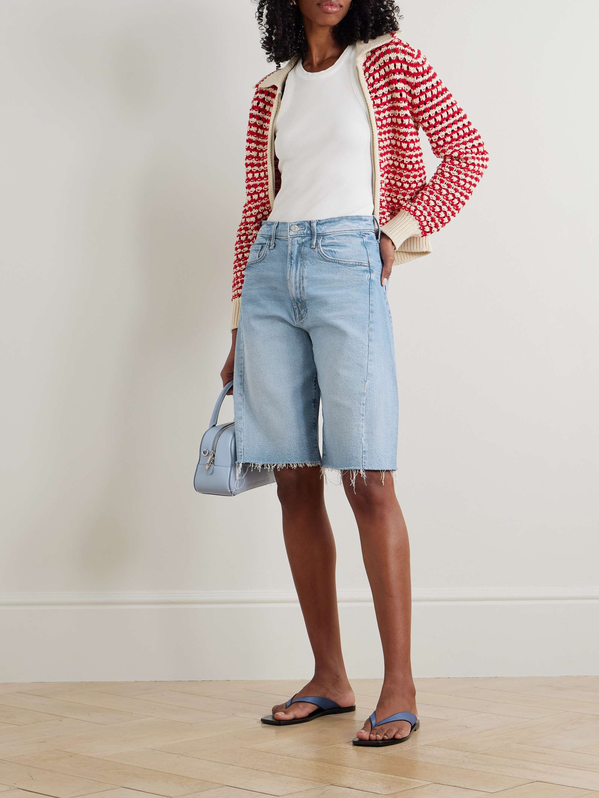 The Half Pipe Bermuda Fray denim shorts view