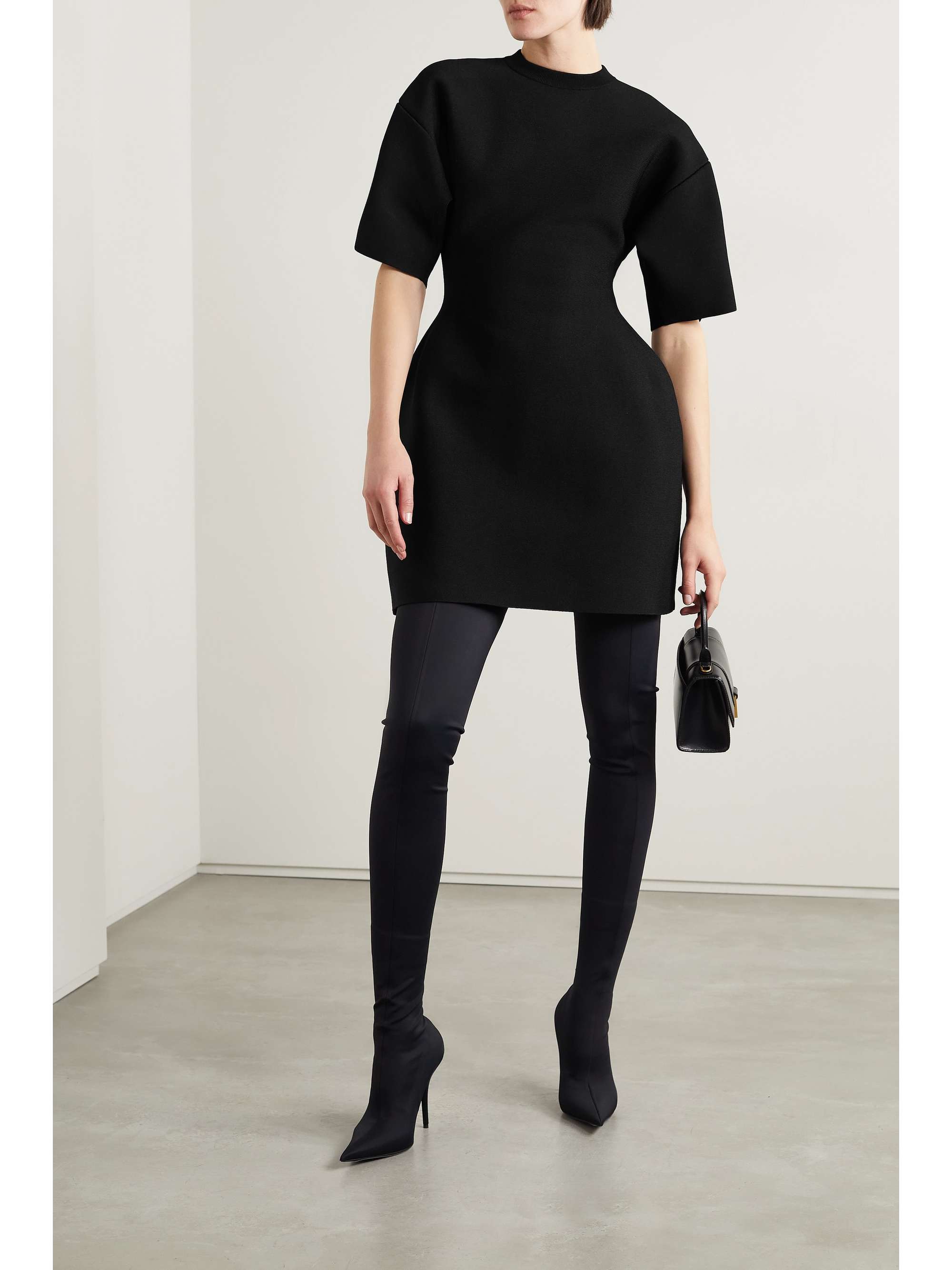 Hourglass stretch-ponte mini dress view