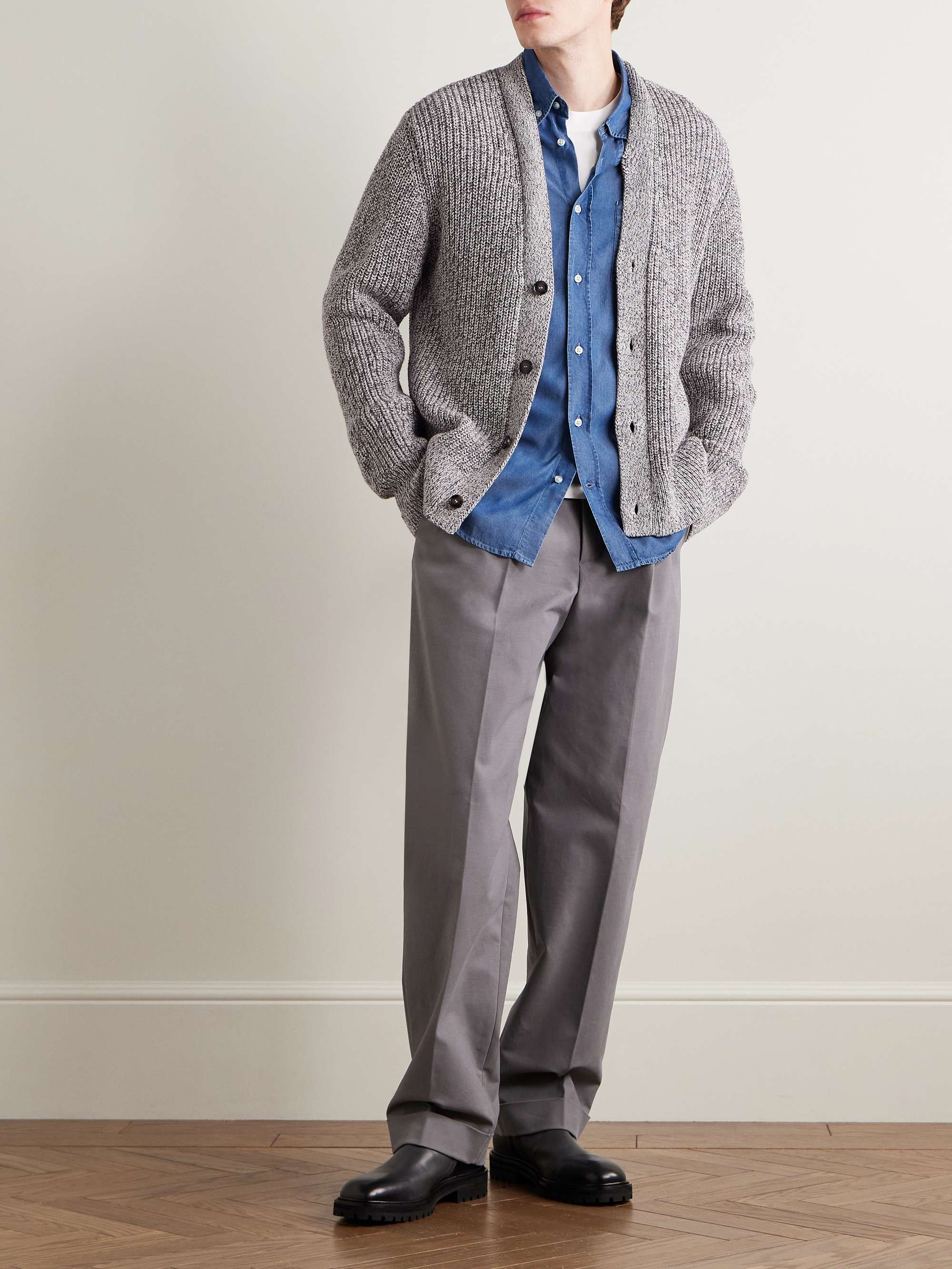Miles Ribbed Organic Cotton Cardigan view