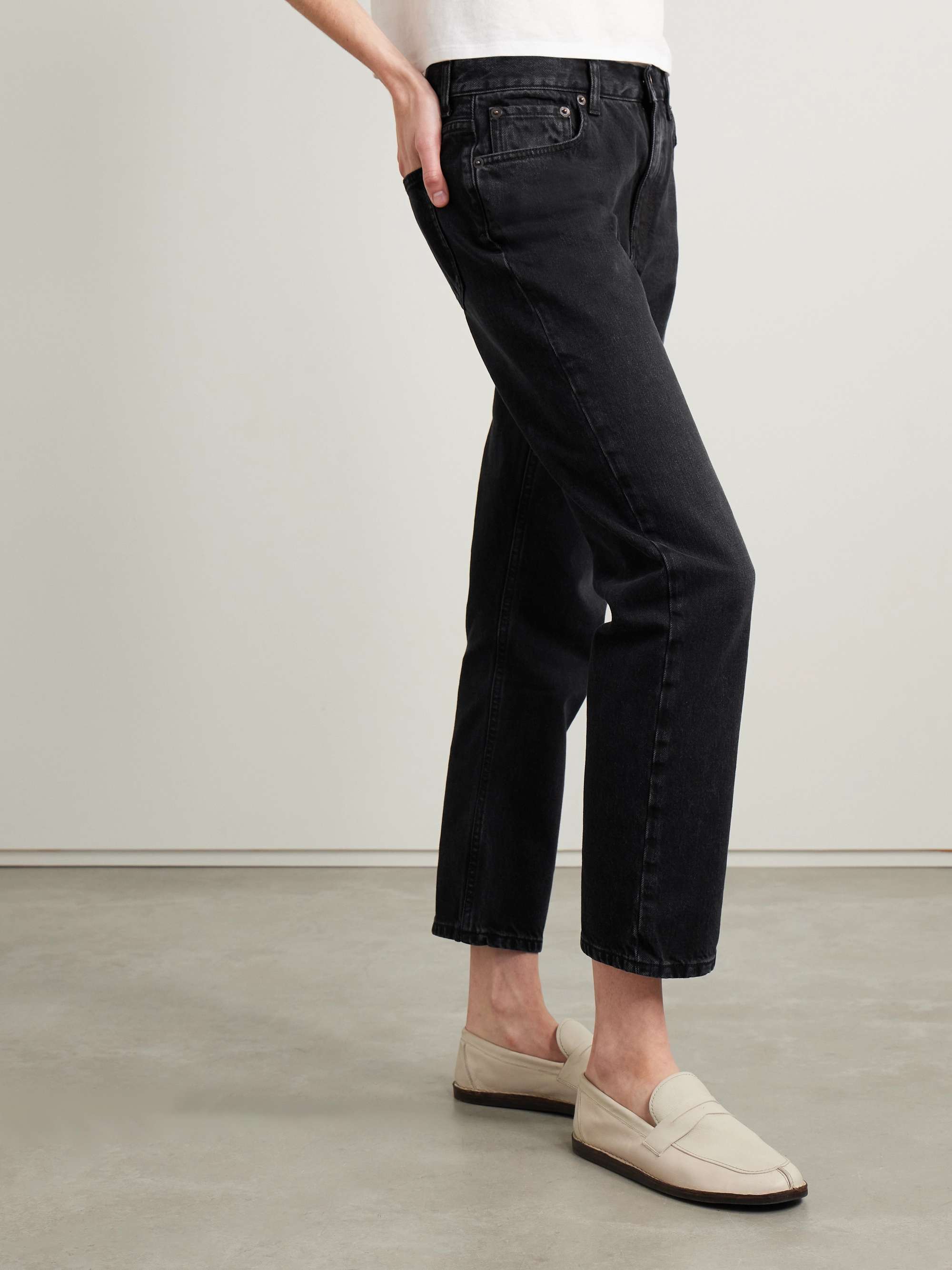 Land cropped straight-leg jeans view