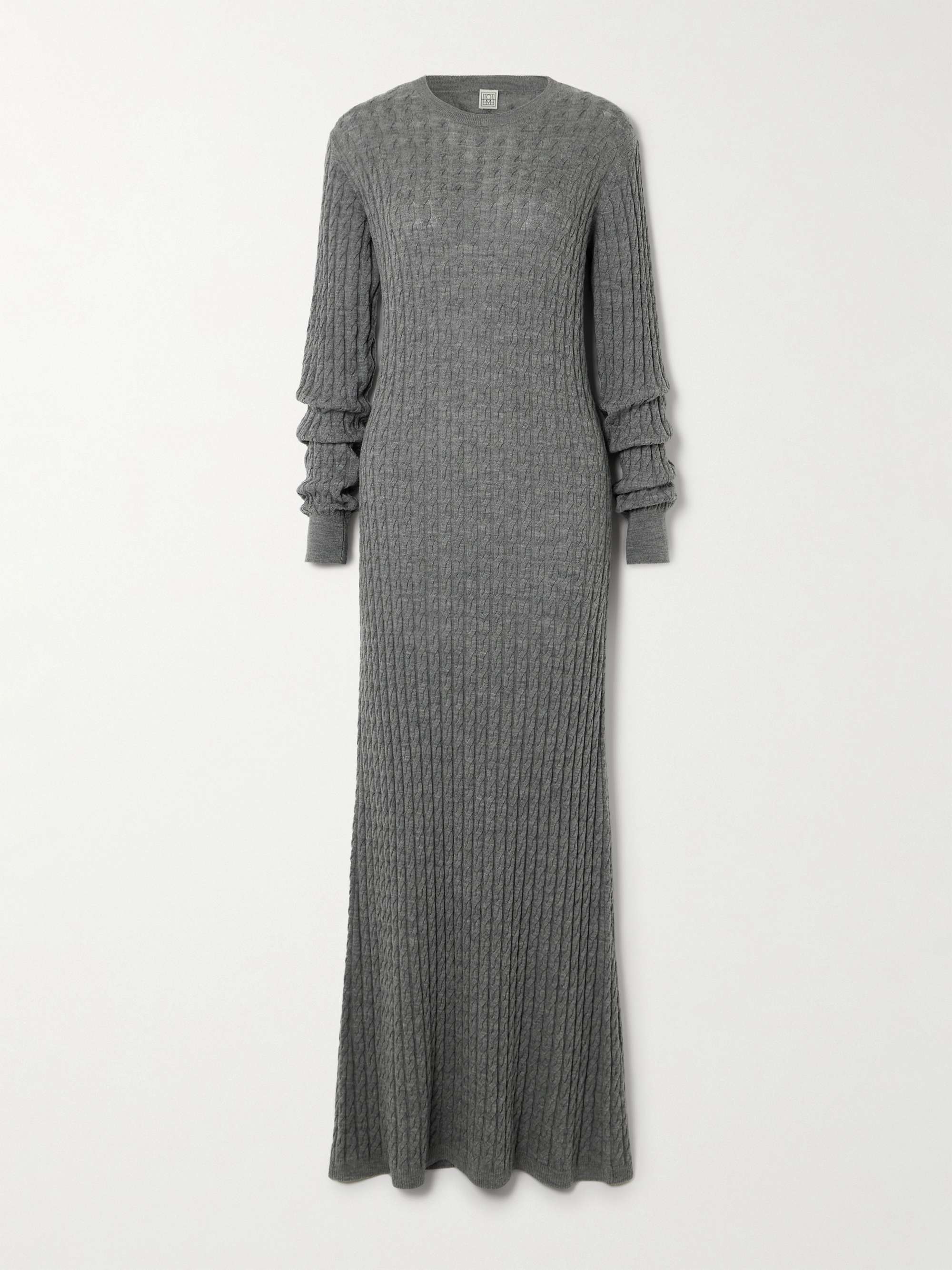 Cable-knit wool maxi dress view