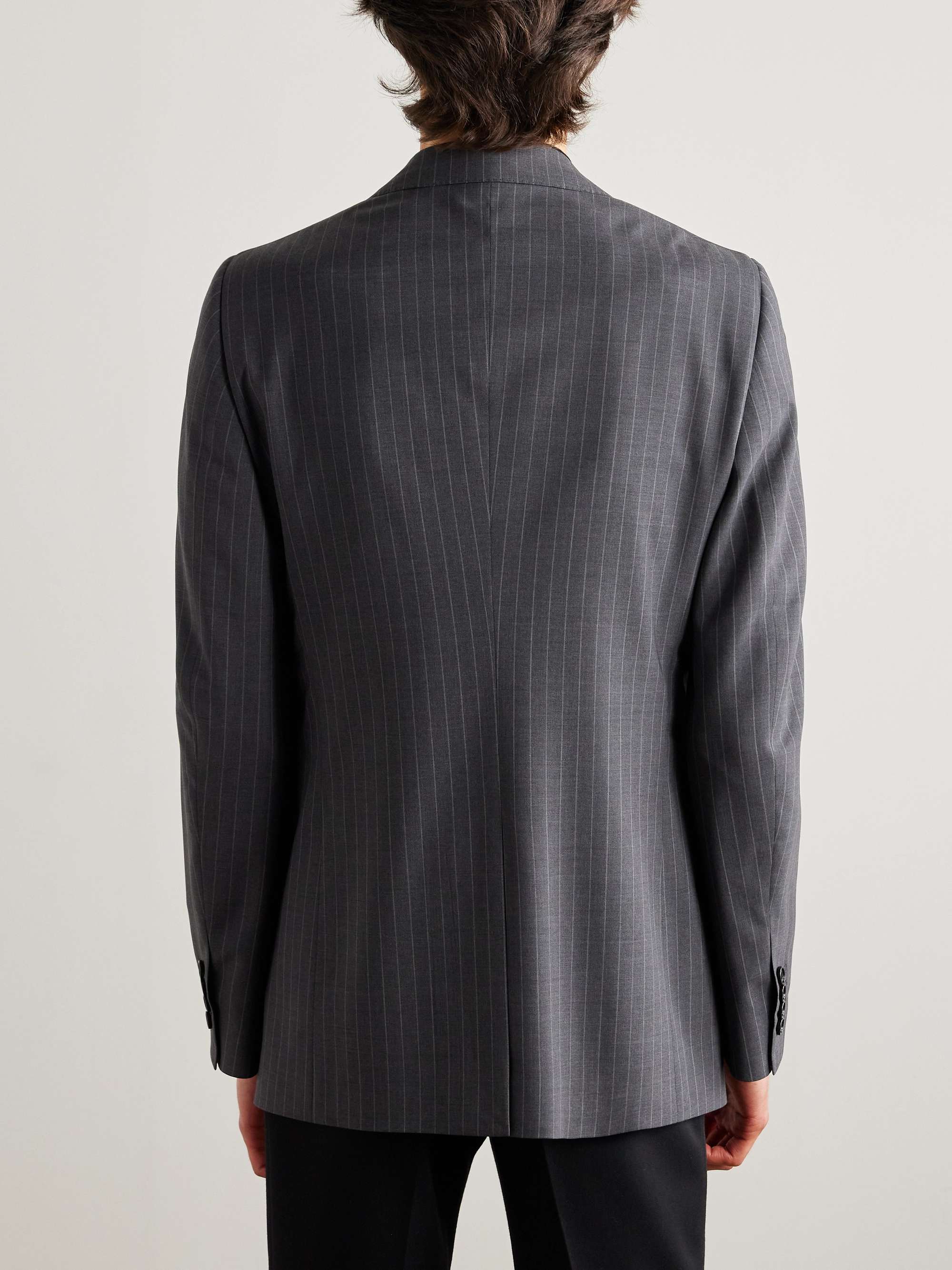 Pinstriped Wool Blazer view