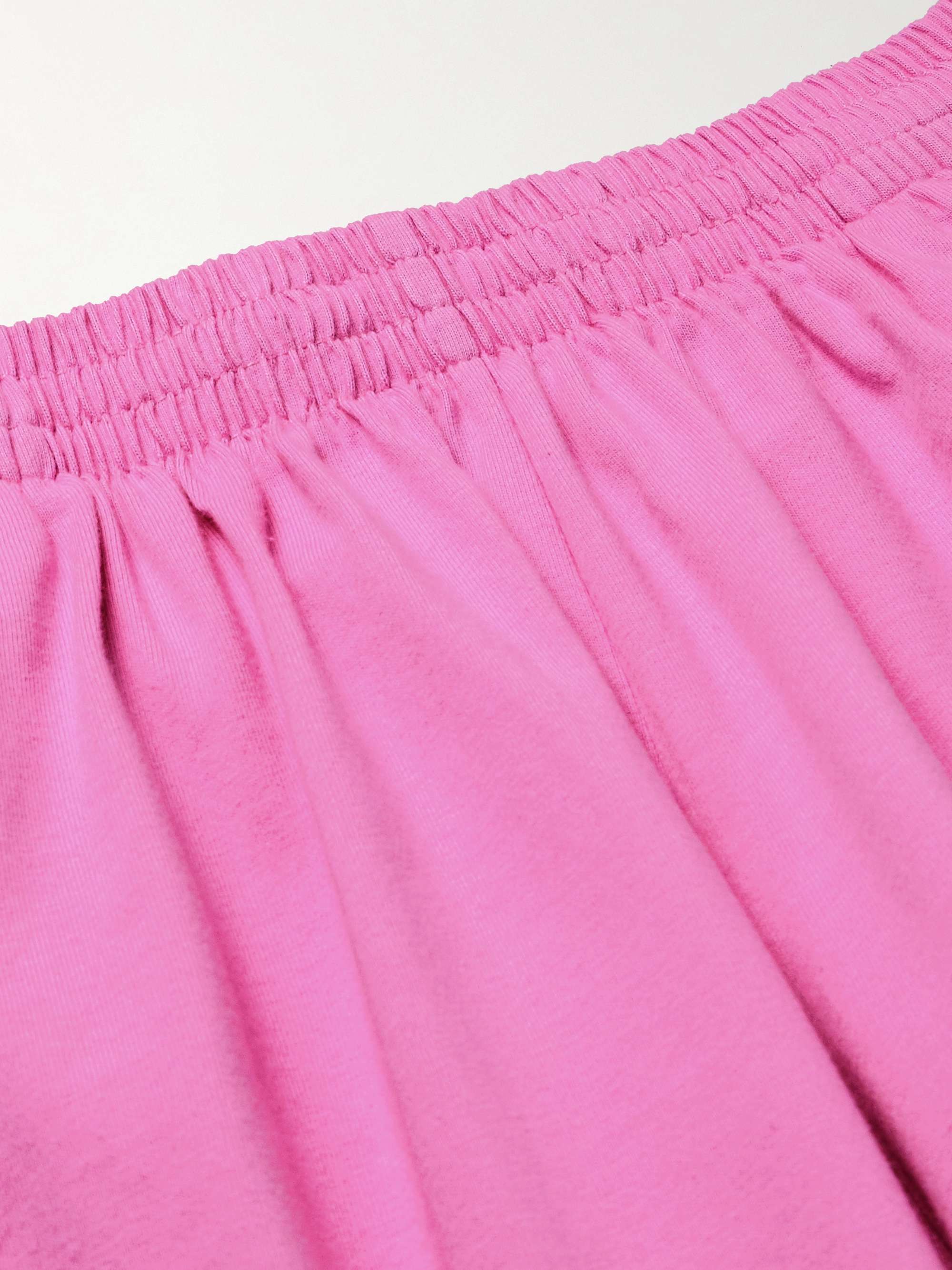 Wide-Leg Logo-Embroidered Cotton-Jersey Shorts view
