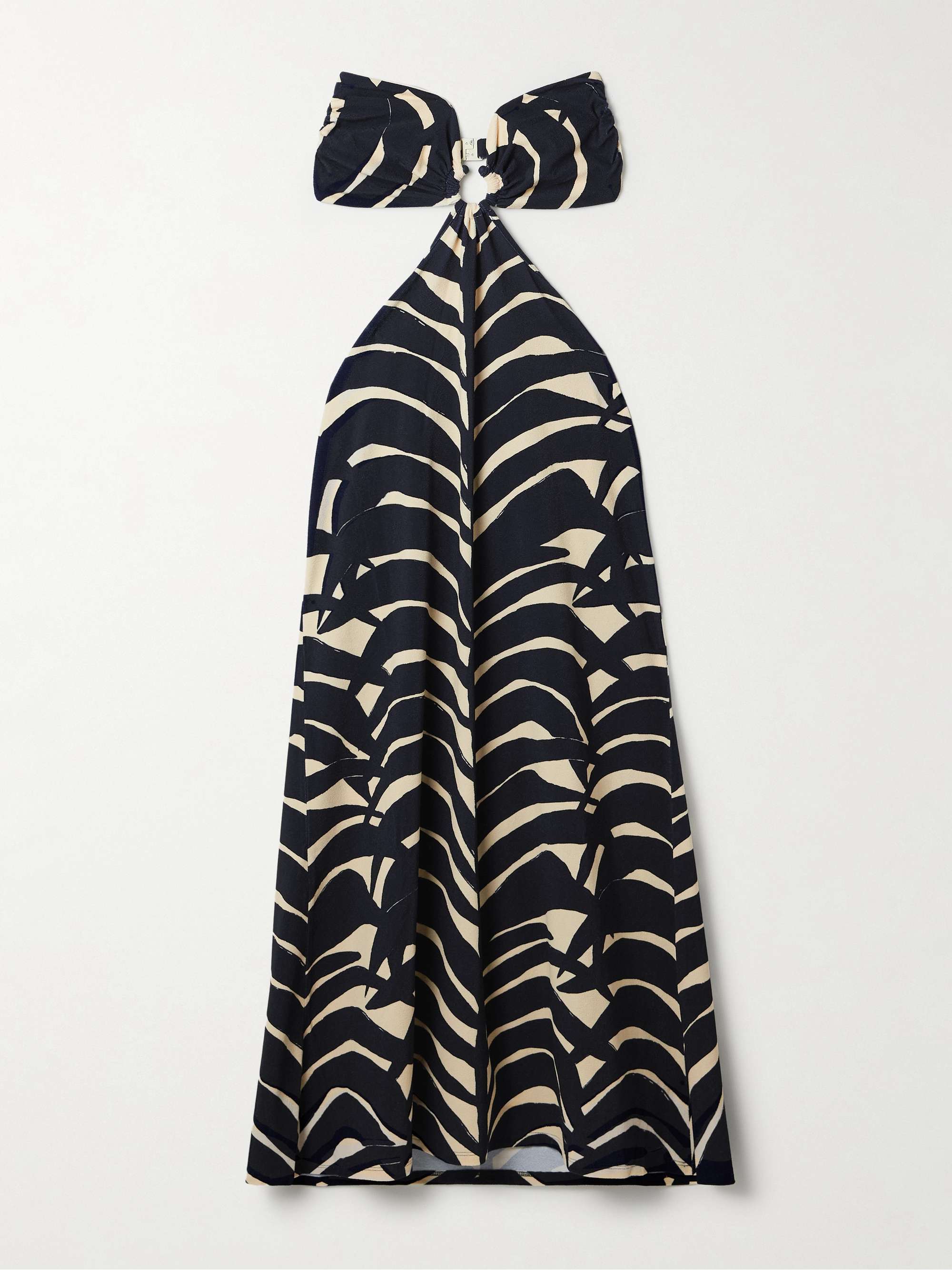 Ocean Layers strapless cutout printed stretch-knit maxi dress view