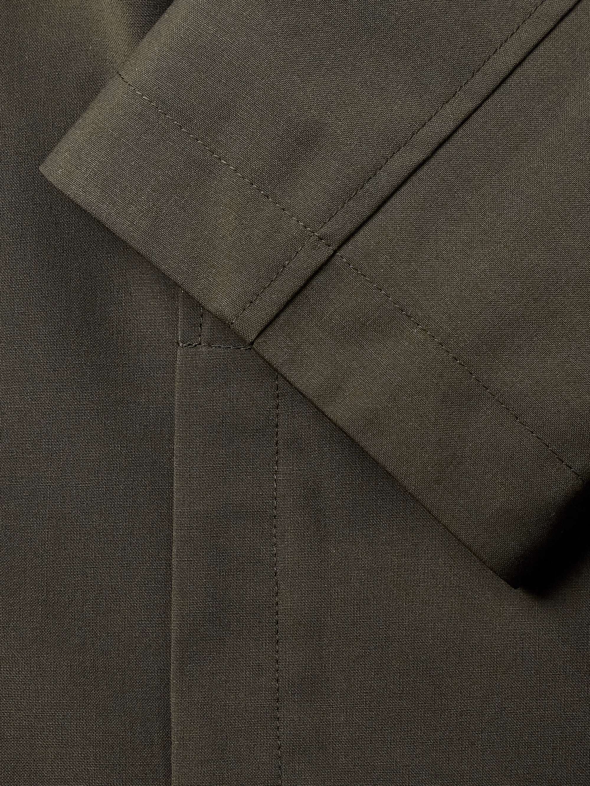 Leather-Trimmed Woven Jacket view