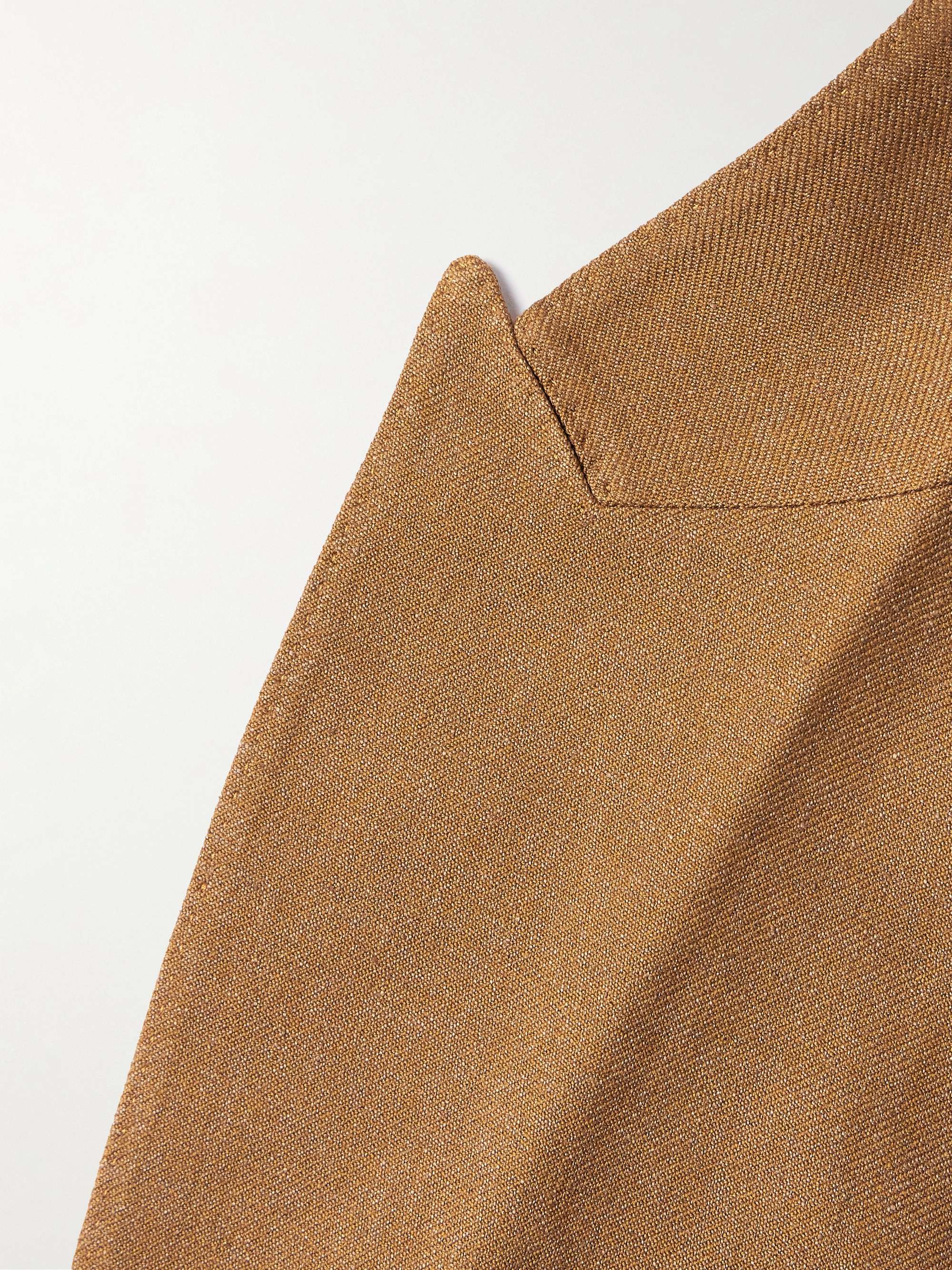 Double-Breasted Linen and Wool-Blend Suit Jacket view
