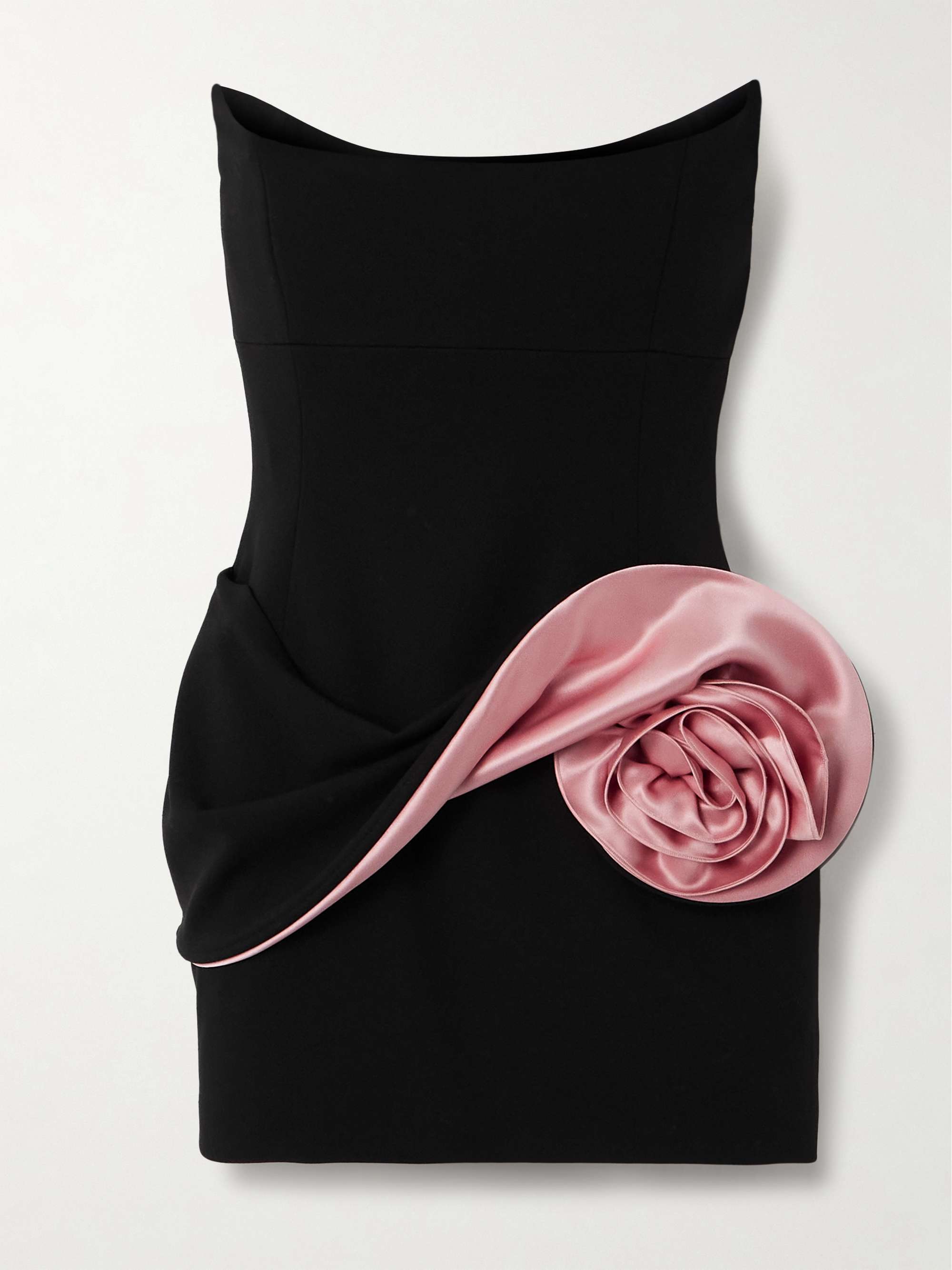 Strapless appliquéd cady bustier mini dress view