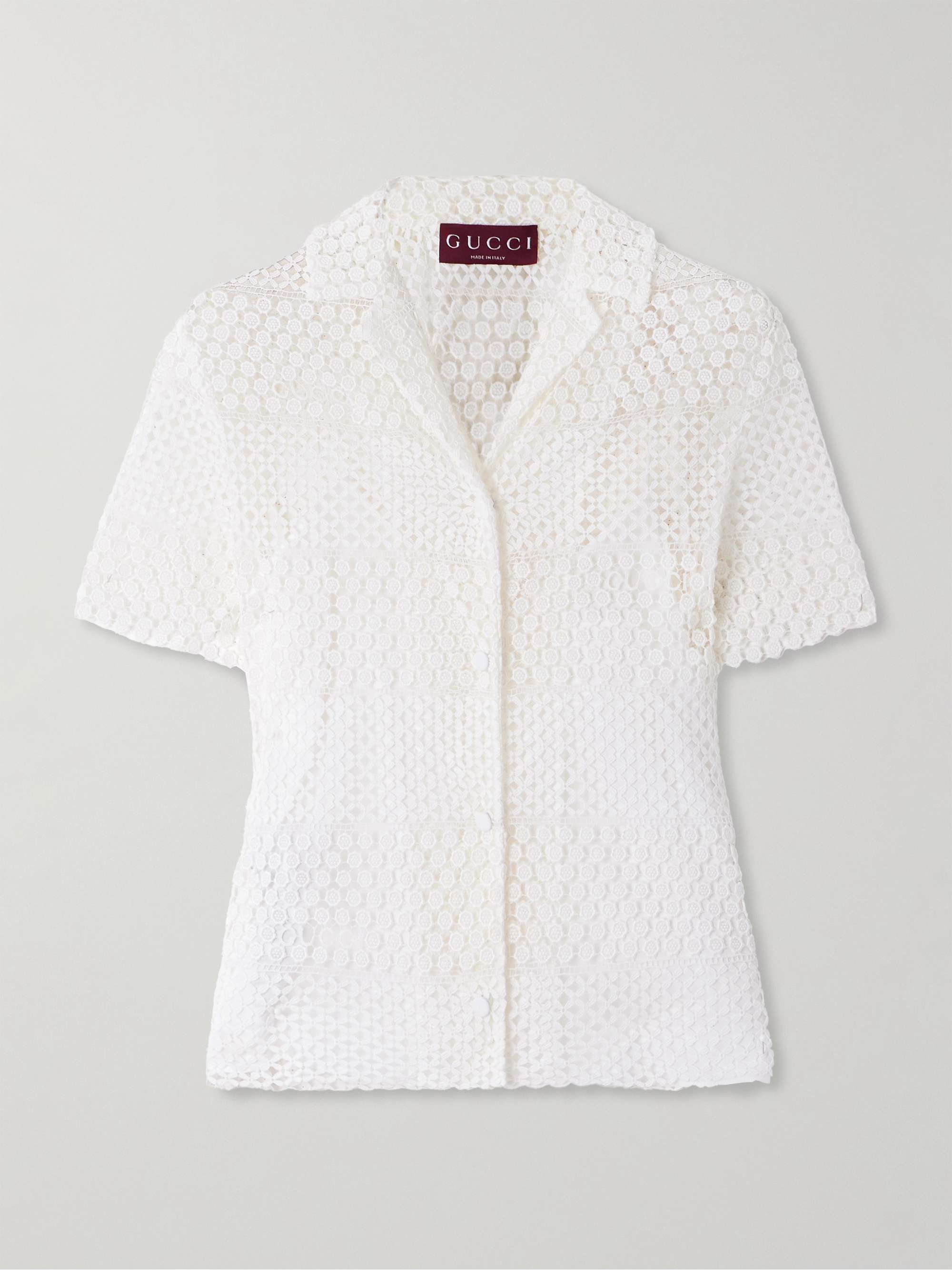 Crocheted cotton-blend shirt view