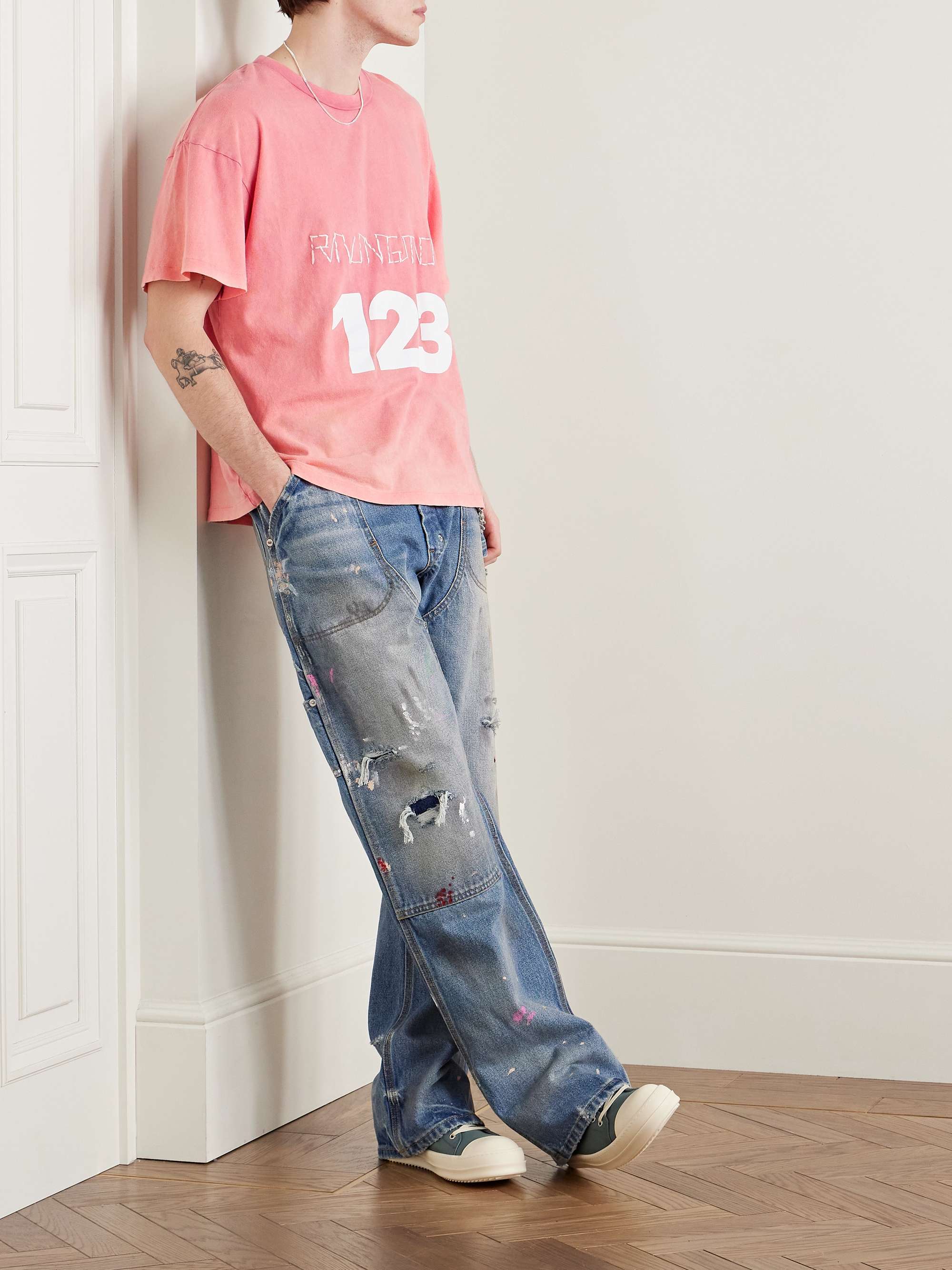Logo-Print Embroidered Cotton-Jersey T-Shirt view