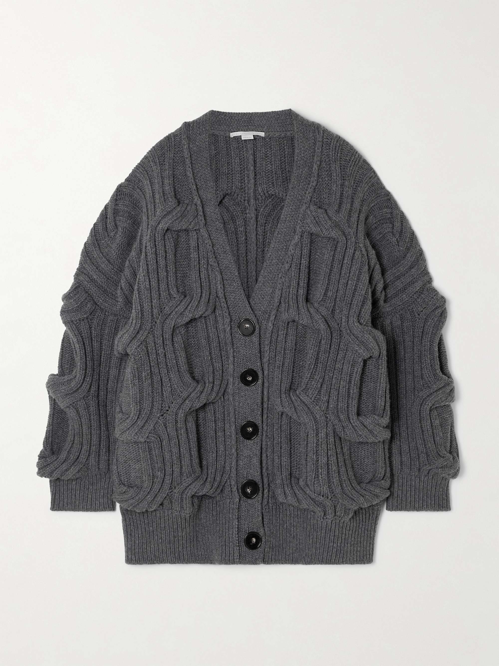 Falabella cable-knit wool cardigan view