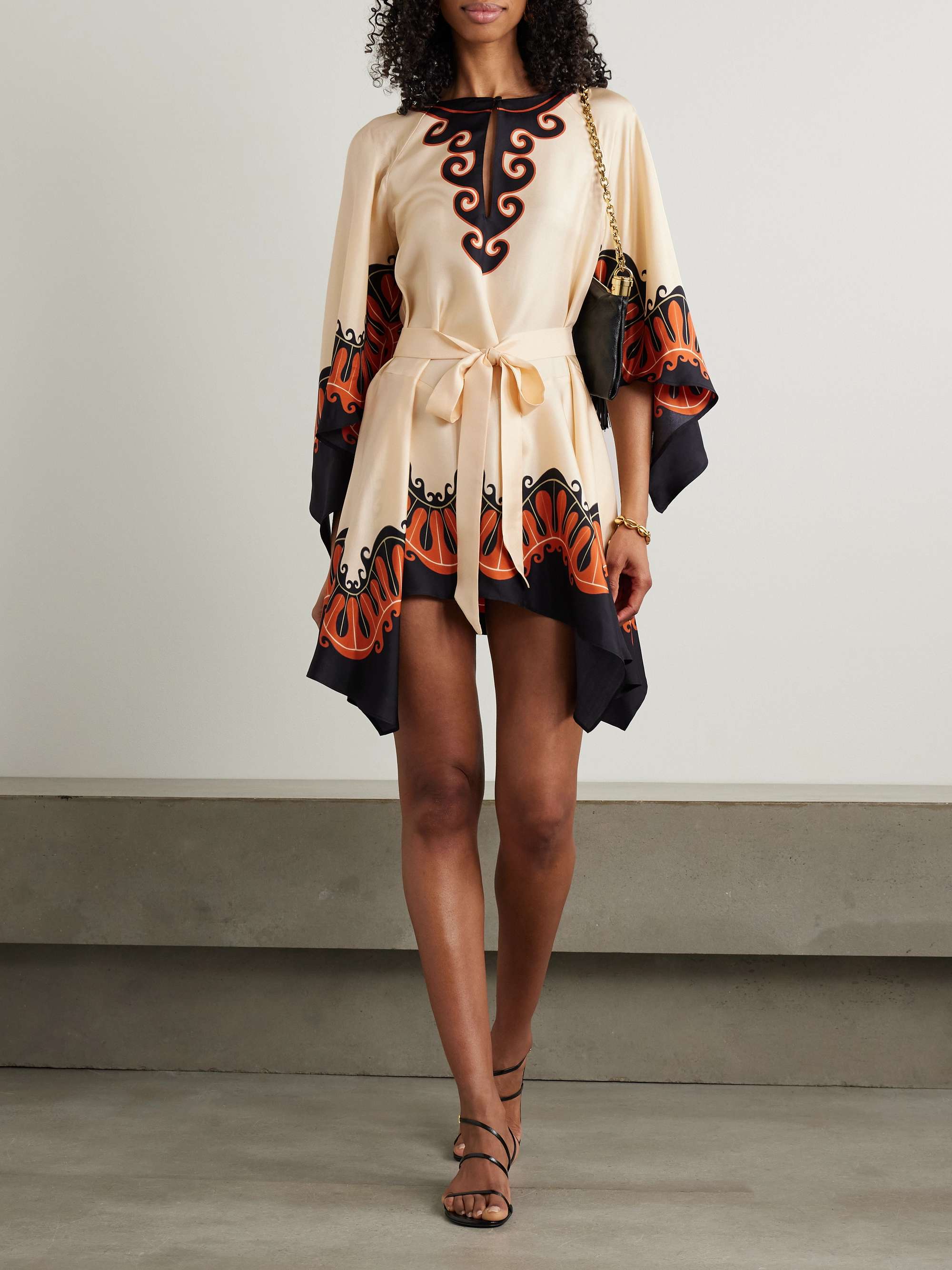 + MOTHER Malibu belted printed silk mini dress view