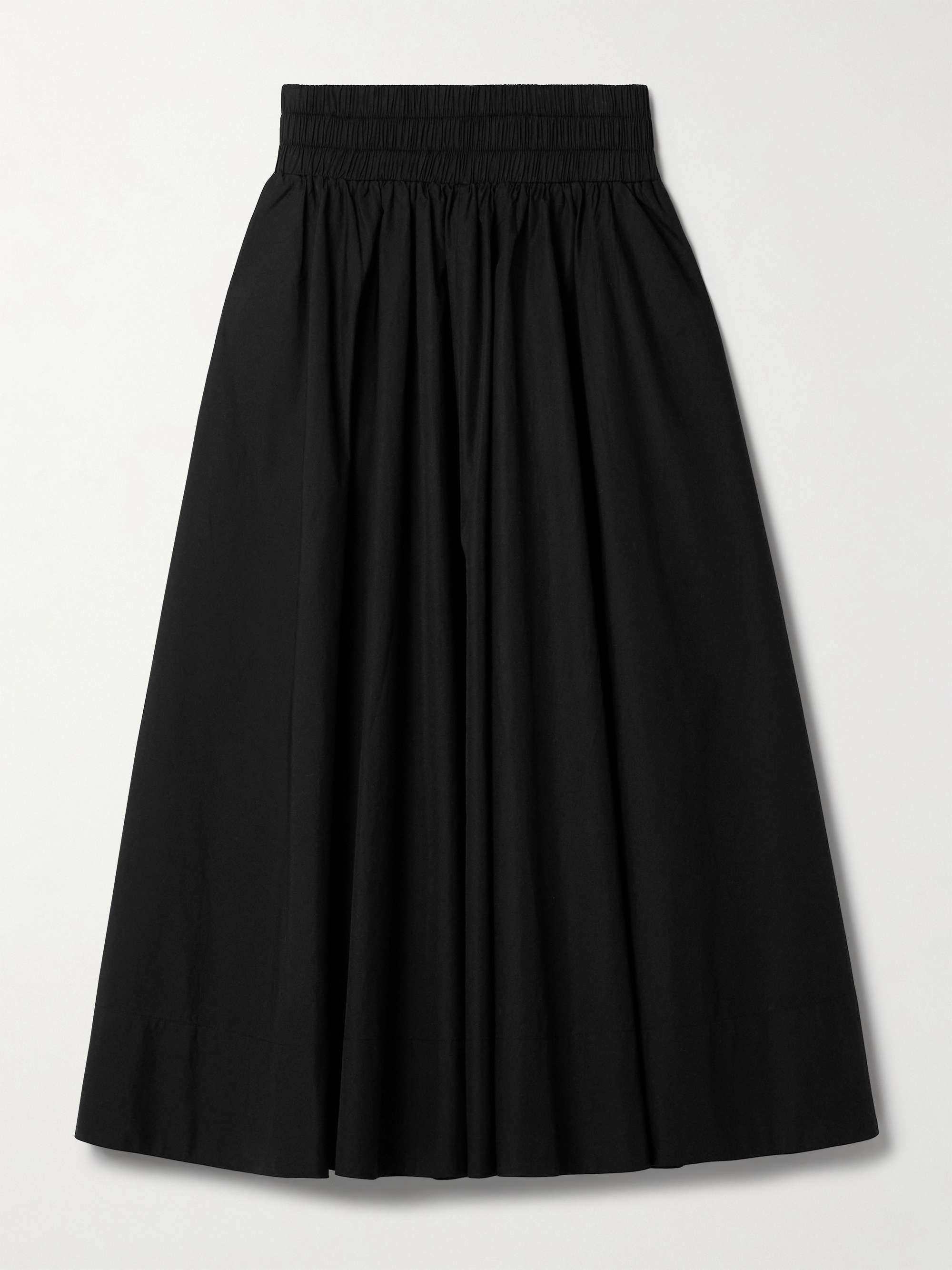 The Kyria gathered cotton-poplin midi skirt view