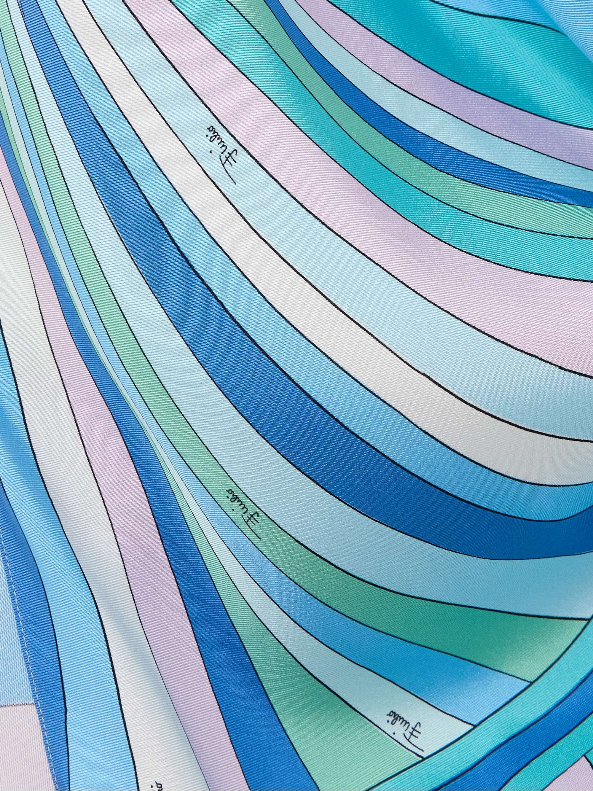 Printed silk-twill halterneck maxi dress view