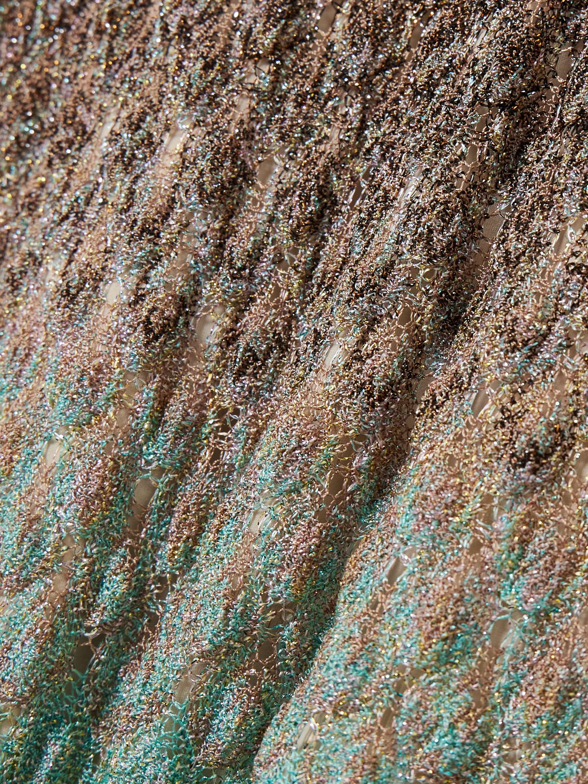 Dégradé metallic crochet-knit maxi dress view
