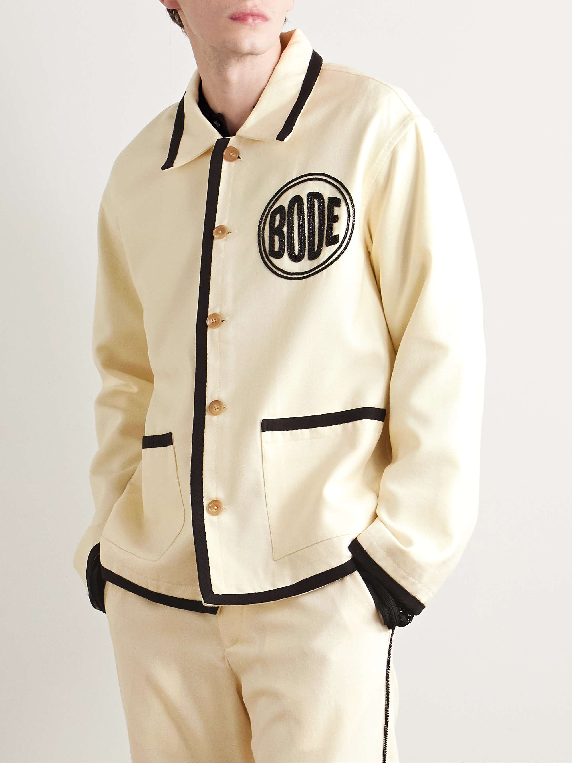Player Bead-Embellished Felted Wool-Blend Twill Jacket view