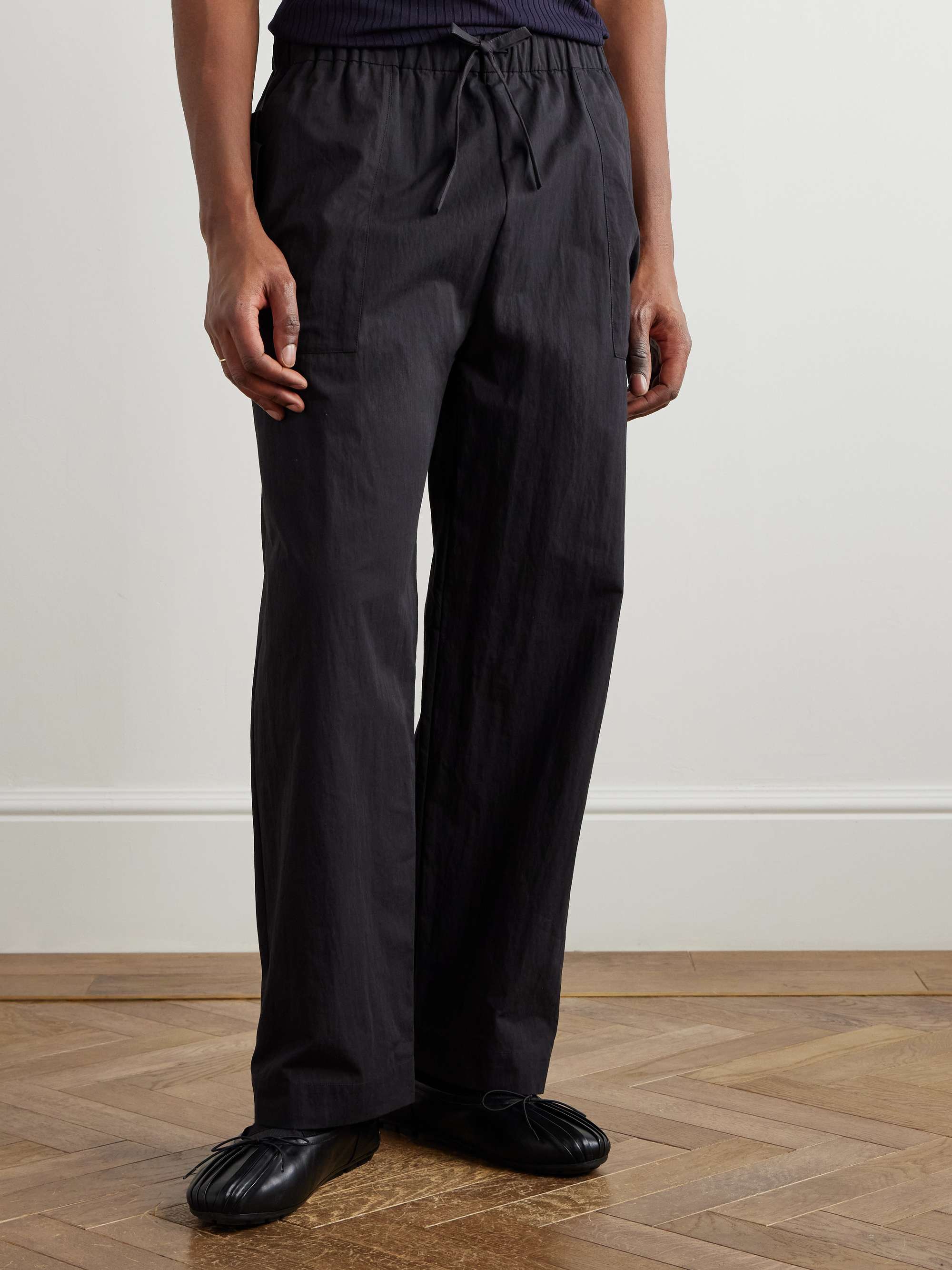 Straight-Leg Bow-Detailed Cotton-Blend Cargo Trousers view