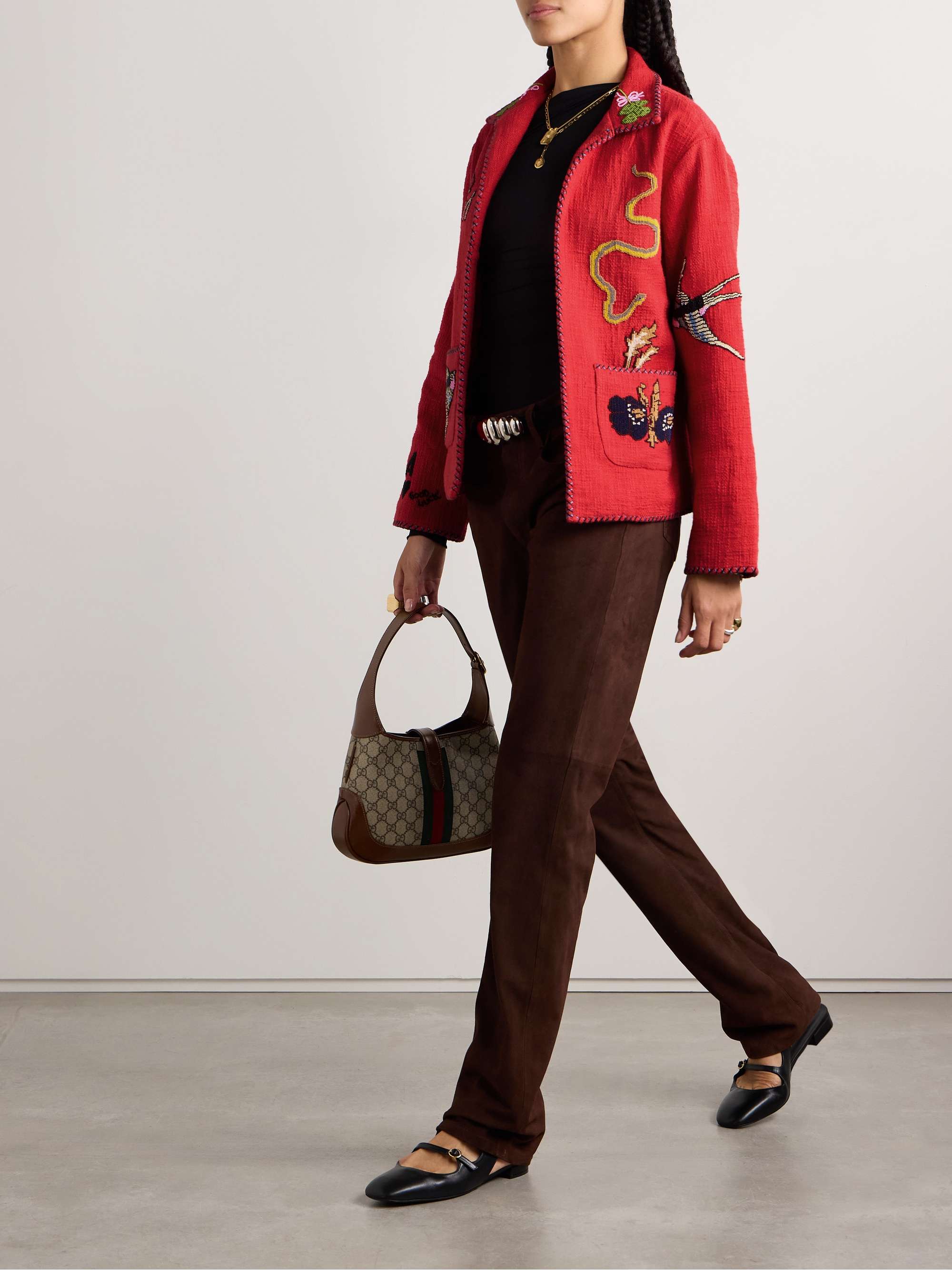 Francis bead-embellished cotton-tweed jacket view