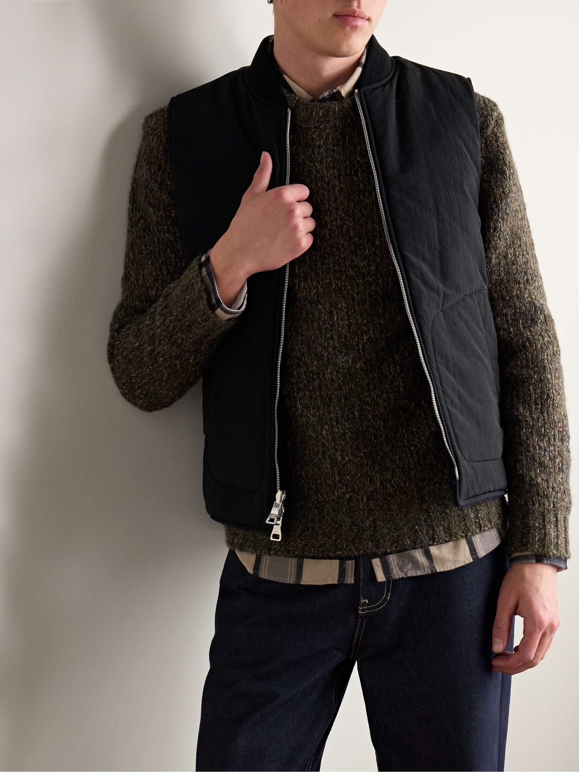 Reversible Padded Wool-Blend Gilet view