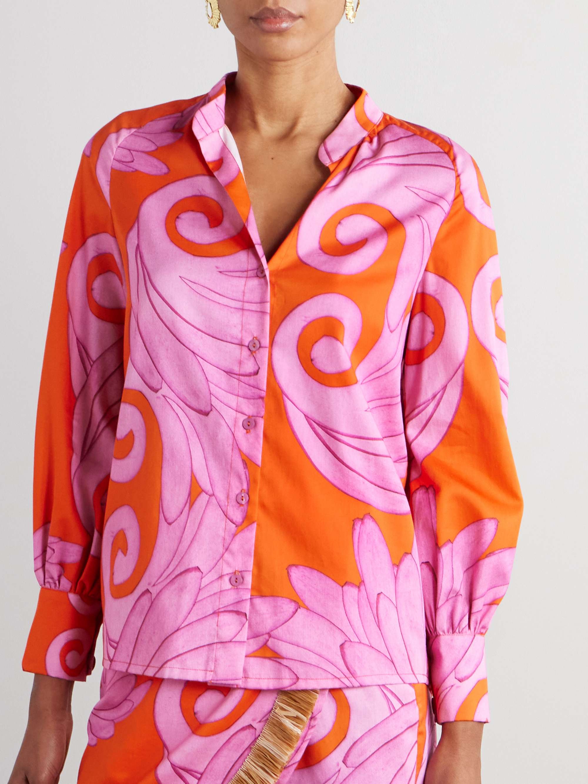 Lydia printed cotton-twill shirt view