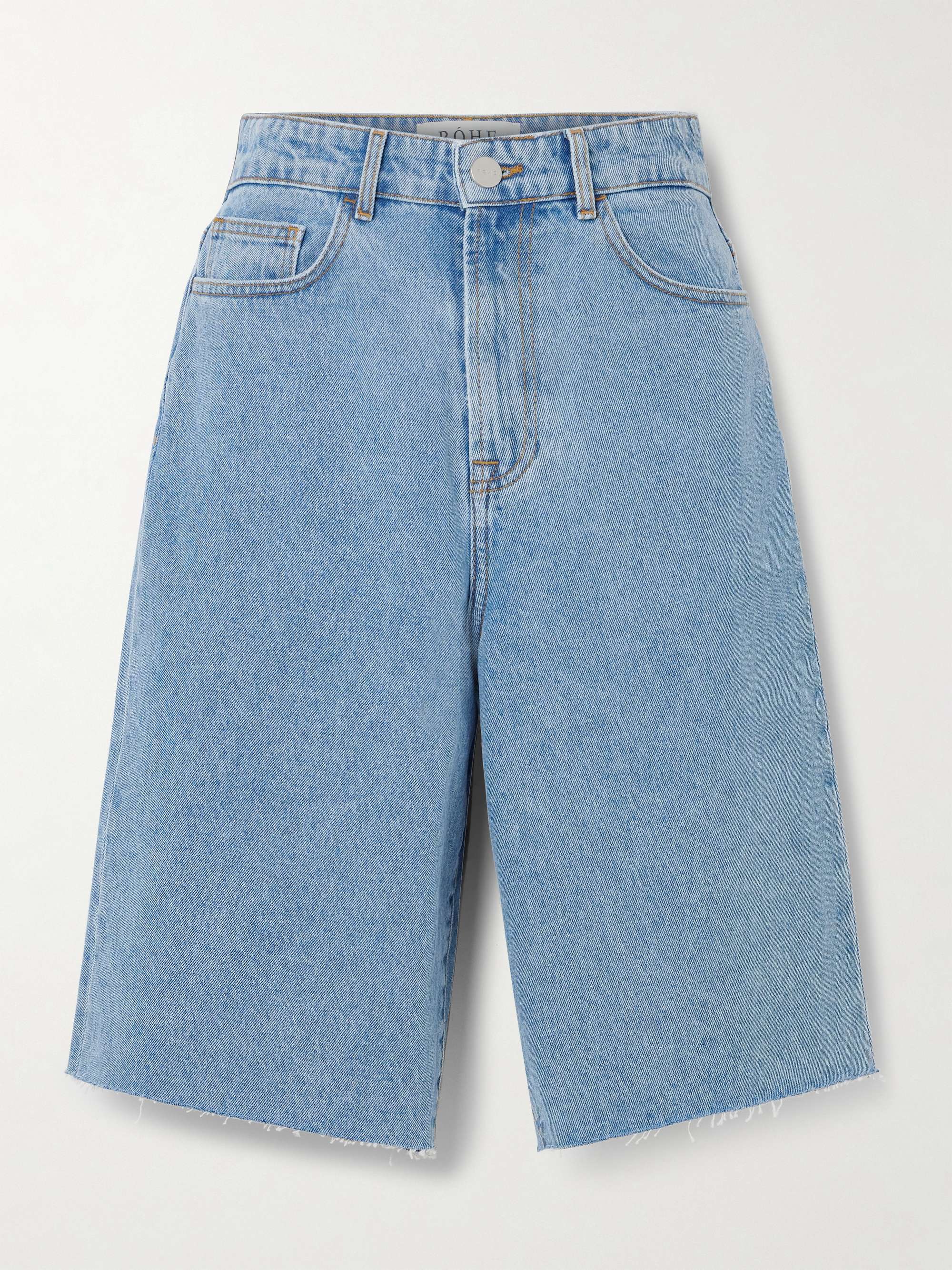 Frayed denim shorts view