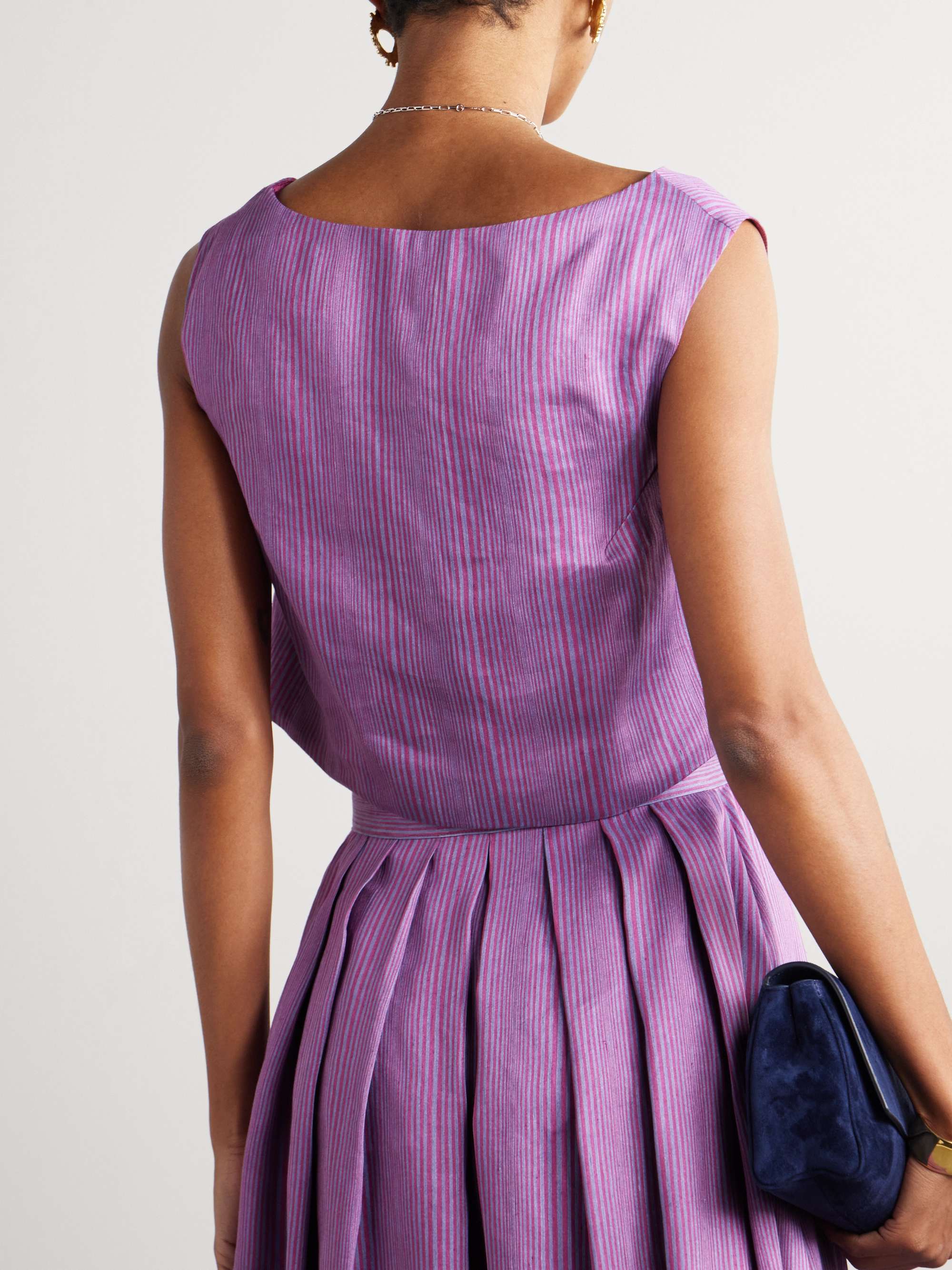 Richard Veil striped linen-blend top view