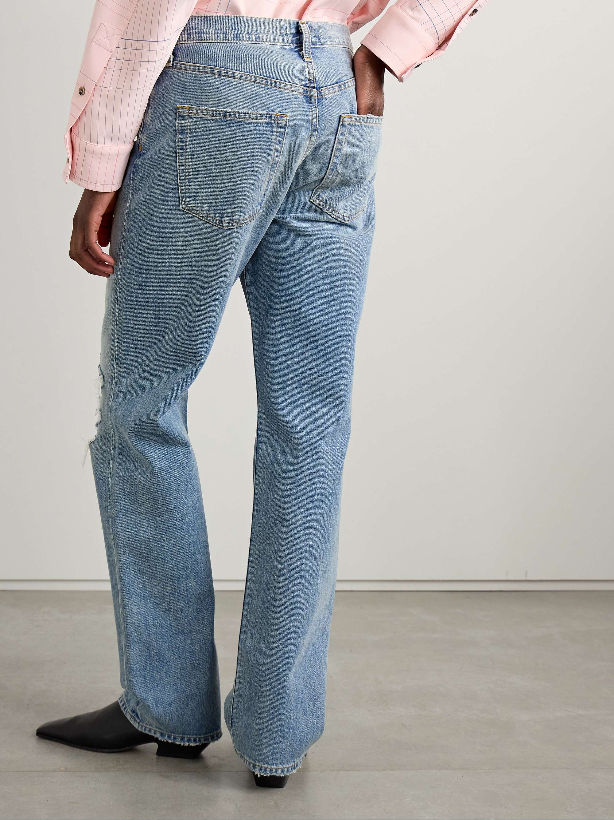 Kelly distressed high-rise straight-leg jeans view