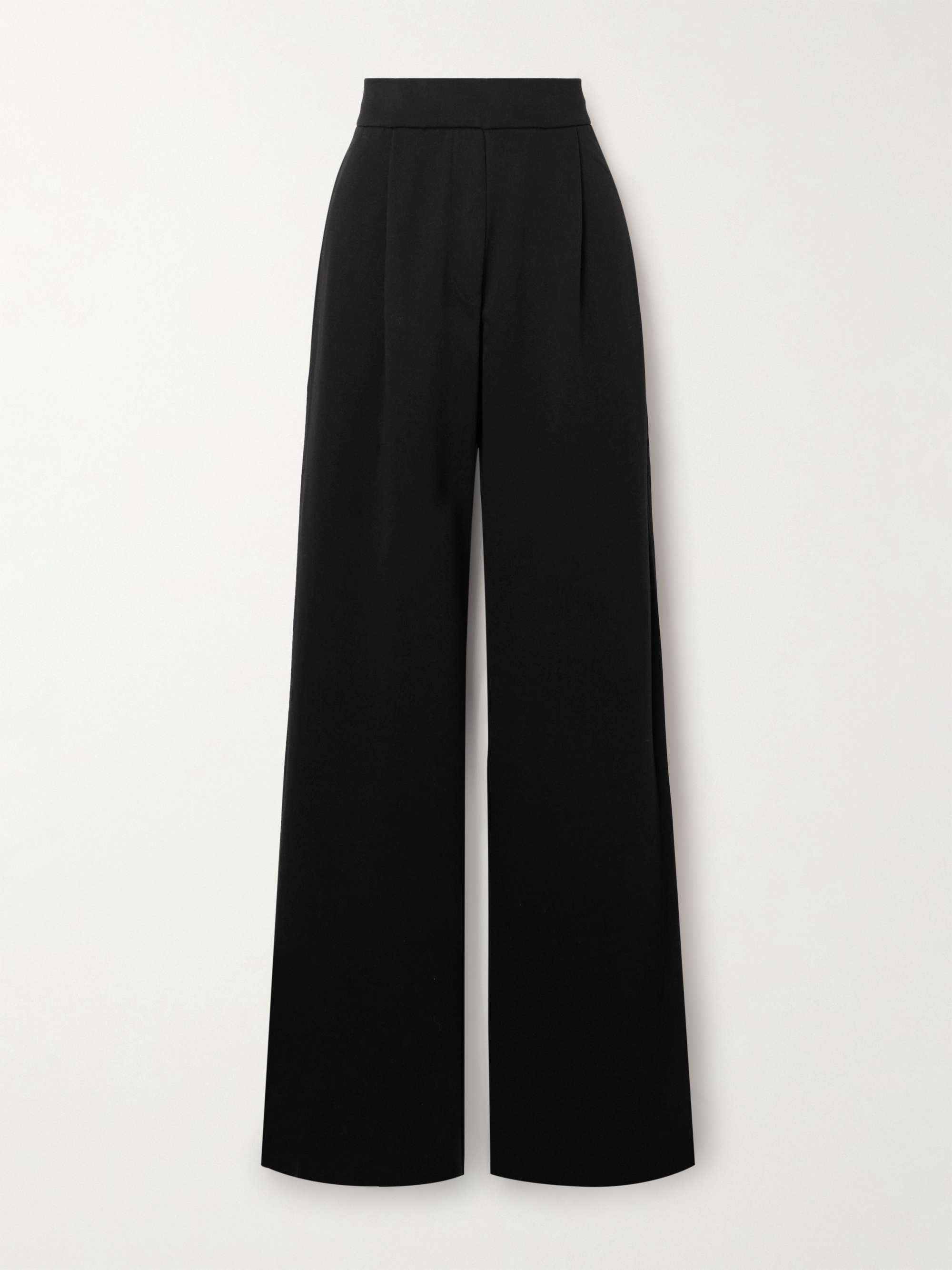 Pleated cotton-jersey wide-leg pants view