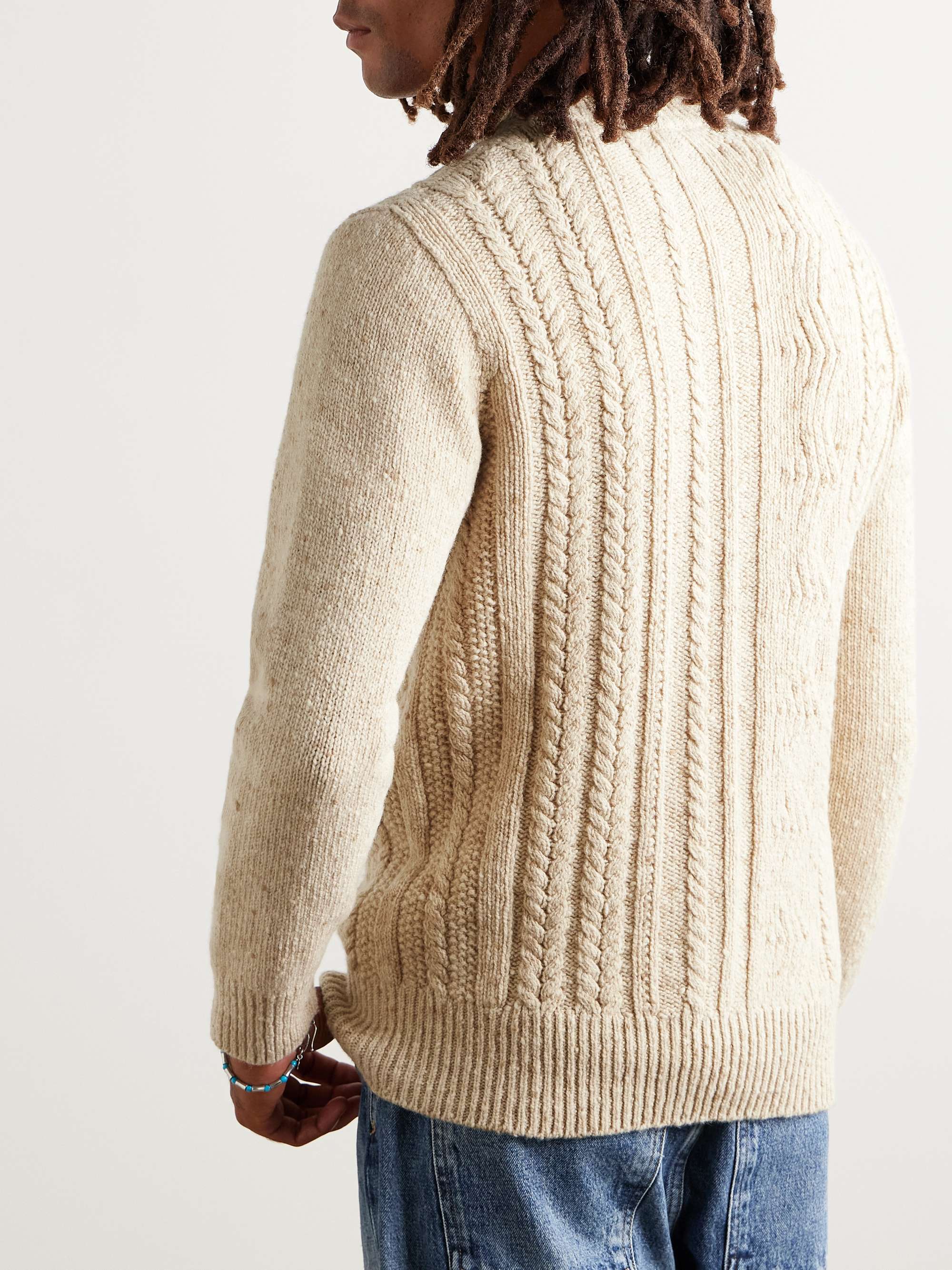 Ridge Cable-Knit Merino Wool and Cashmere-Blend Sweater view