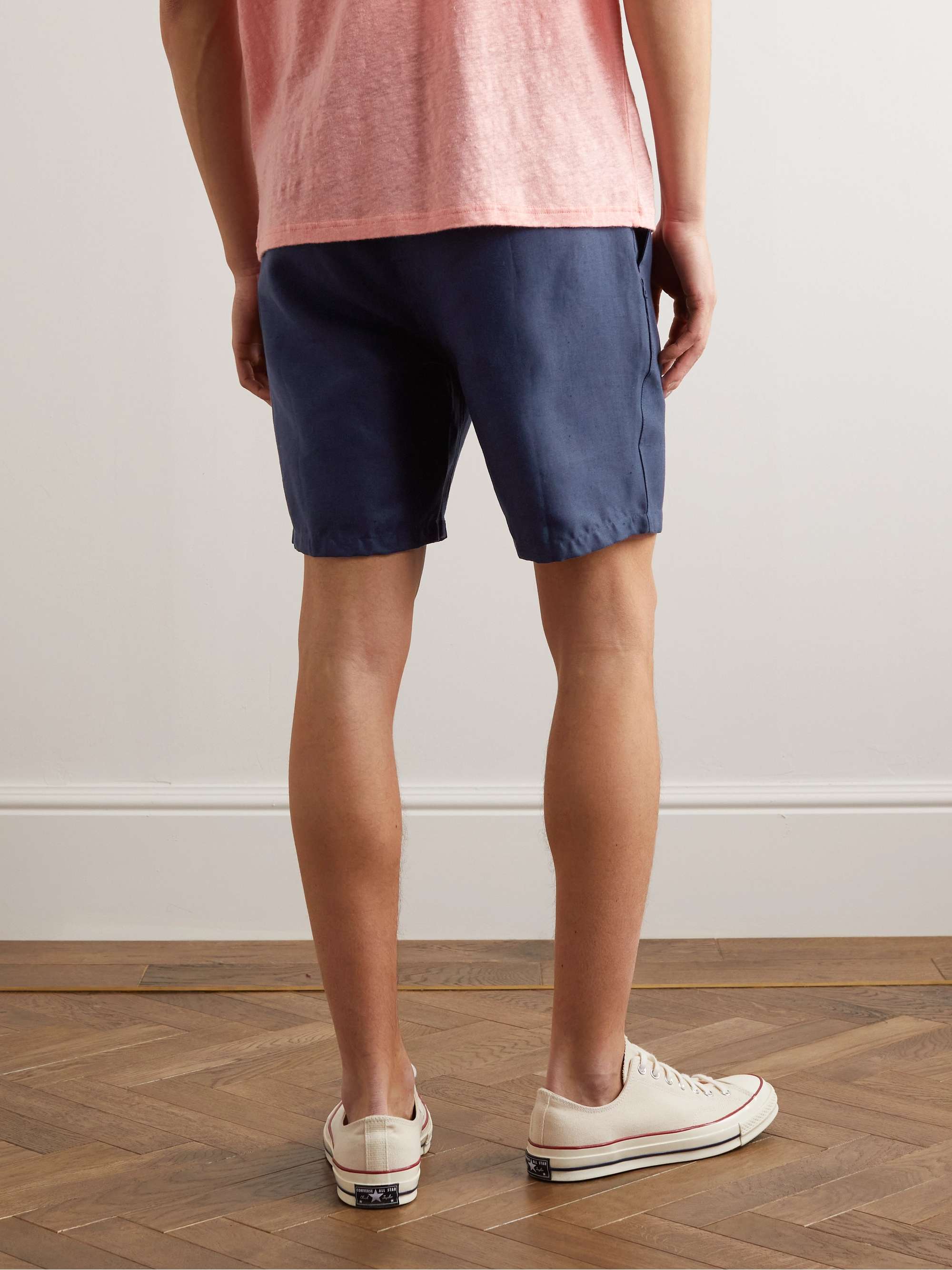 Sydney 1 Straight-Leg Linen Drawstring Shorts view