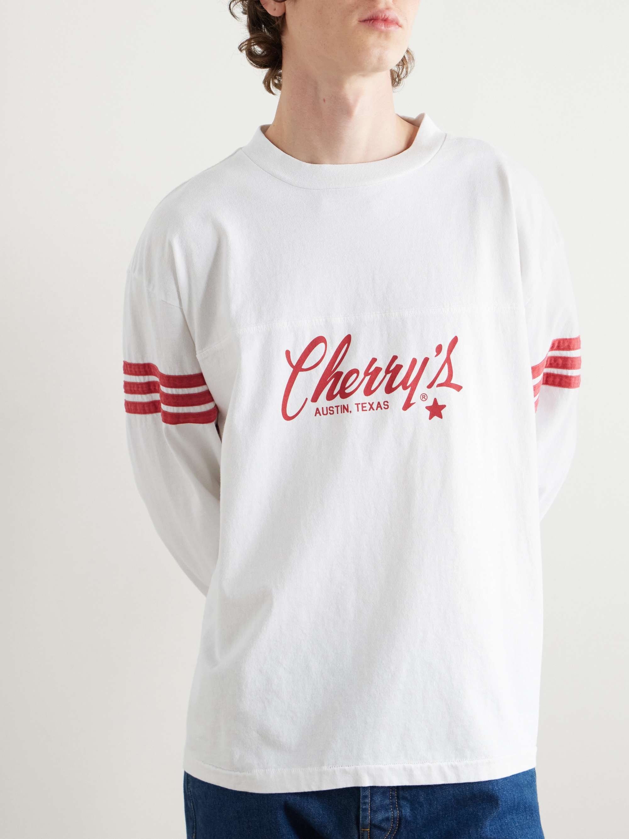 Austin Striped Logo-Print Cotton-Jersey T-Shirt view