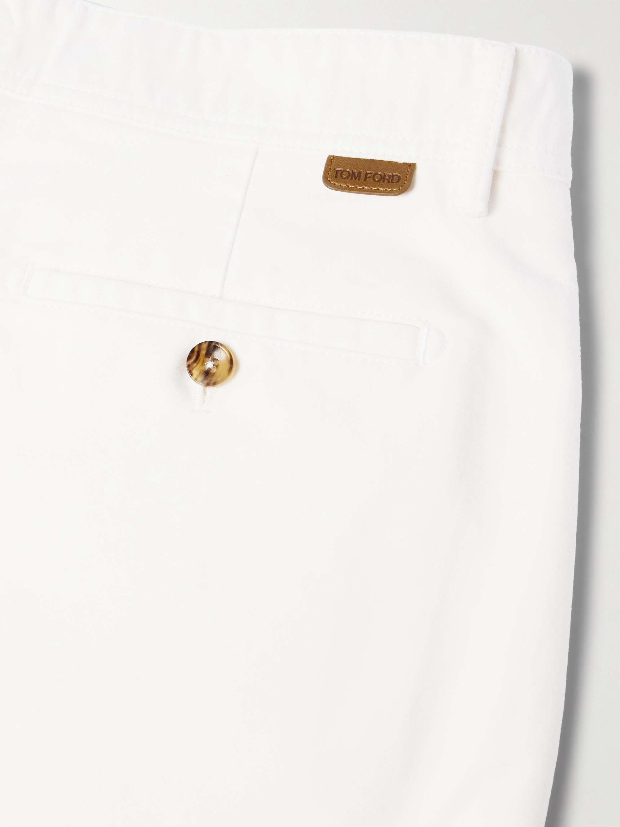 Slim-Fit Straight-Leg Brushed Cotton-Twill Shorts view