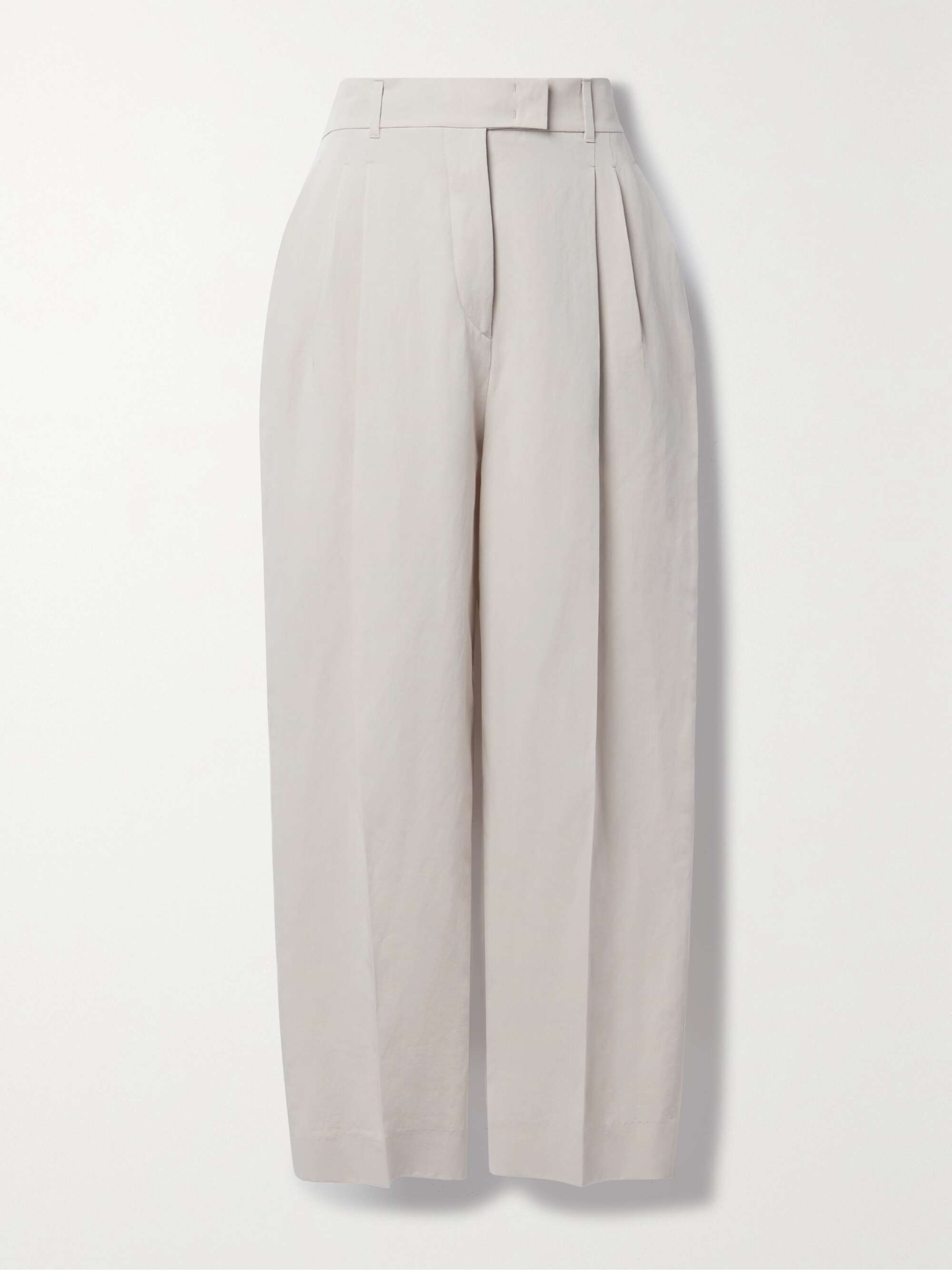Wybie cropped pleated wool-blend twill wide-leg pants view