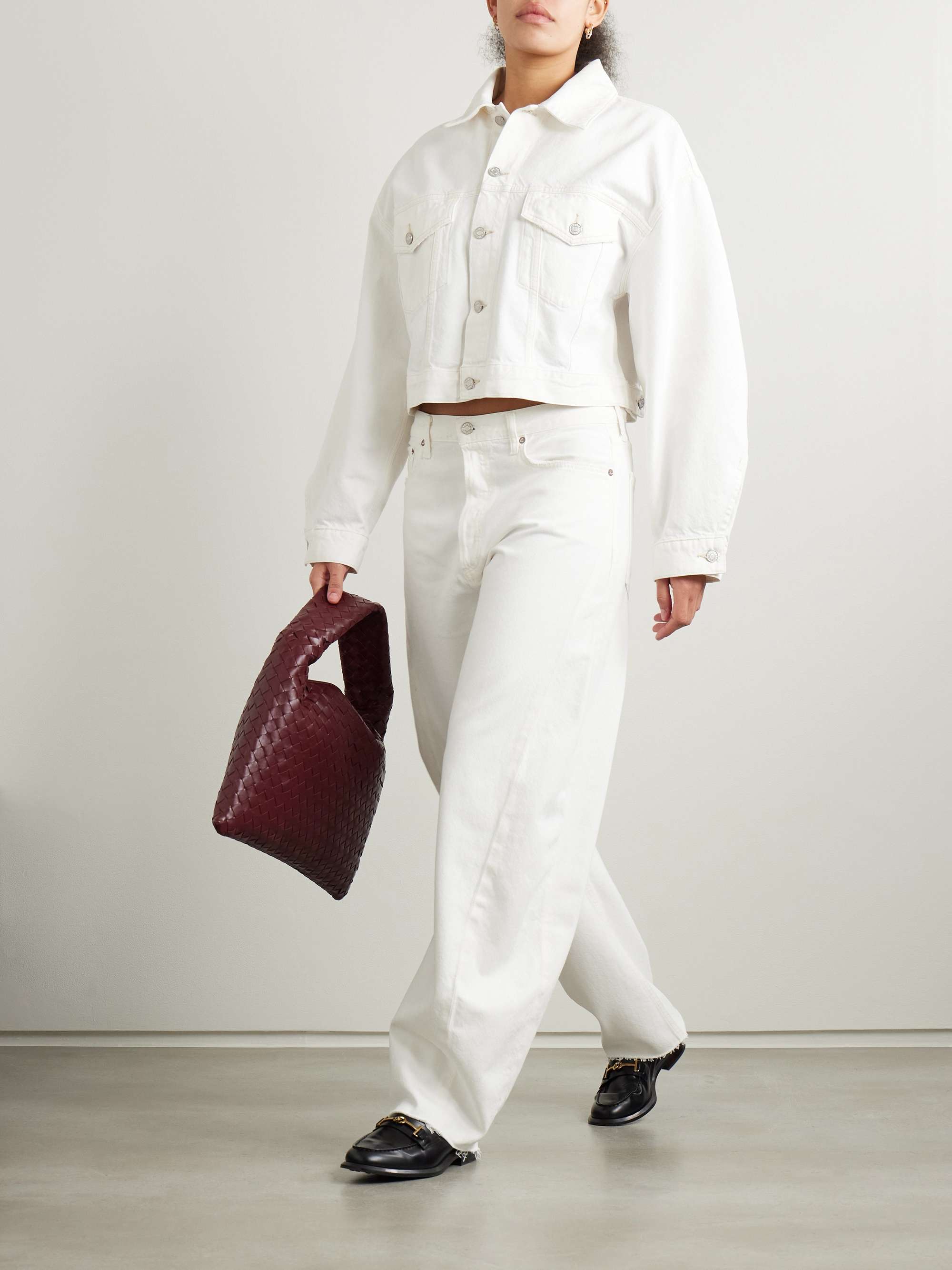 Palmer cropped recycled-denim jacket view