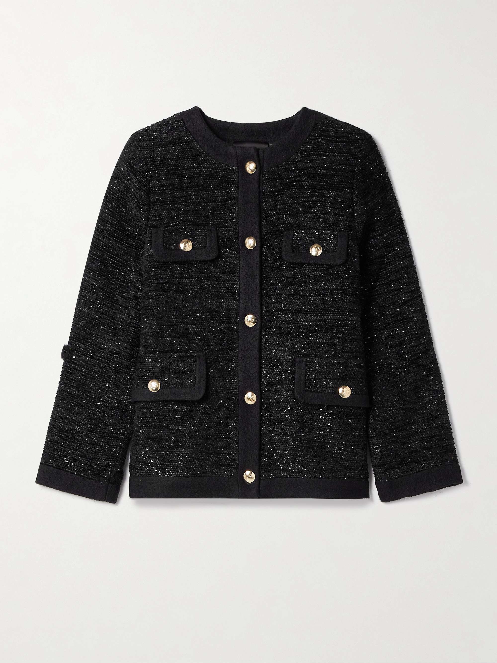 Lydia sequin-embellished metallic tweed blazer view