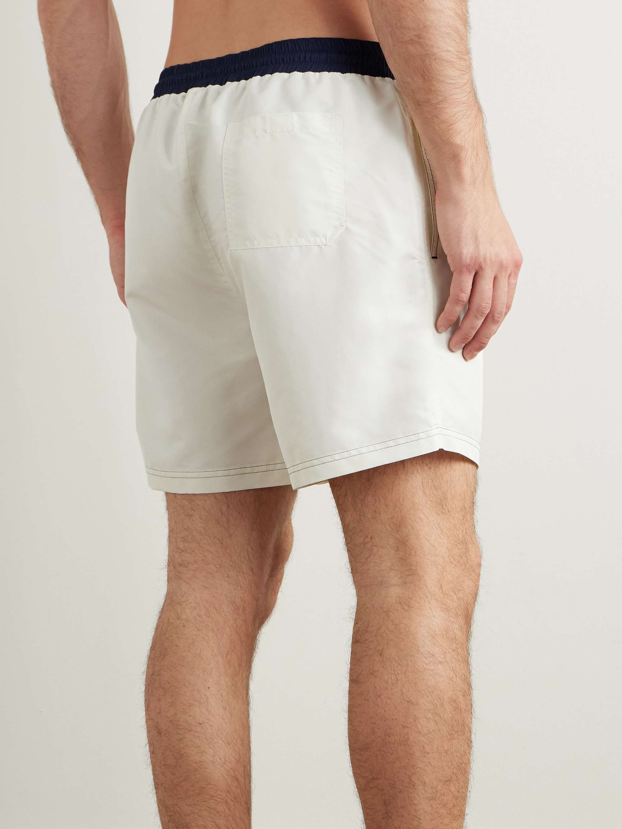 Straight-Leg Mid-Length Logo-Print Swim Shorts view