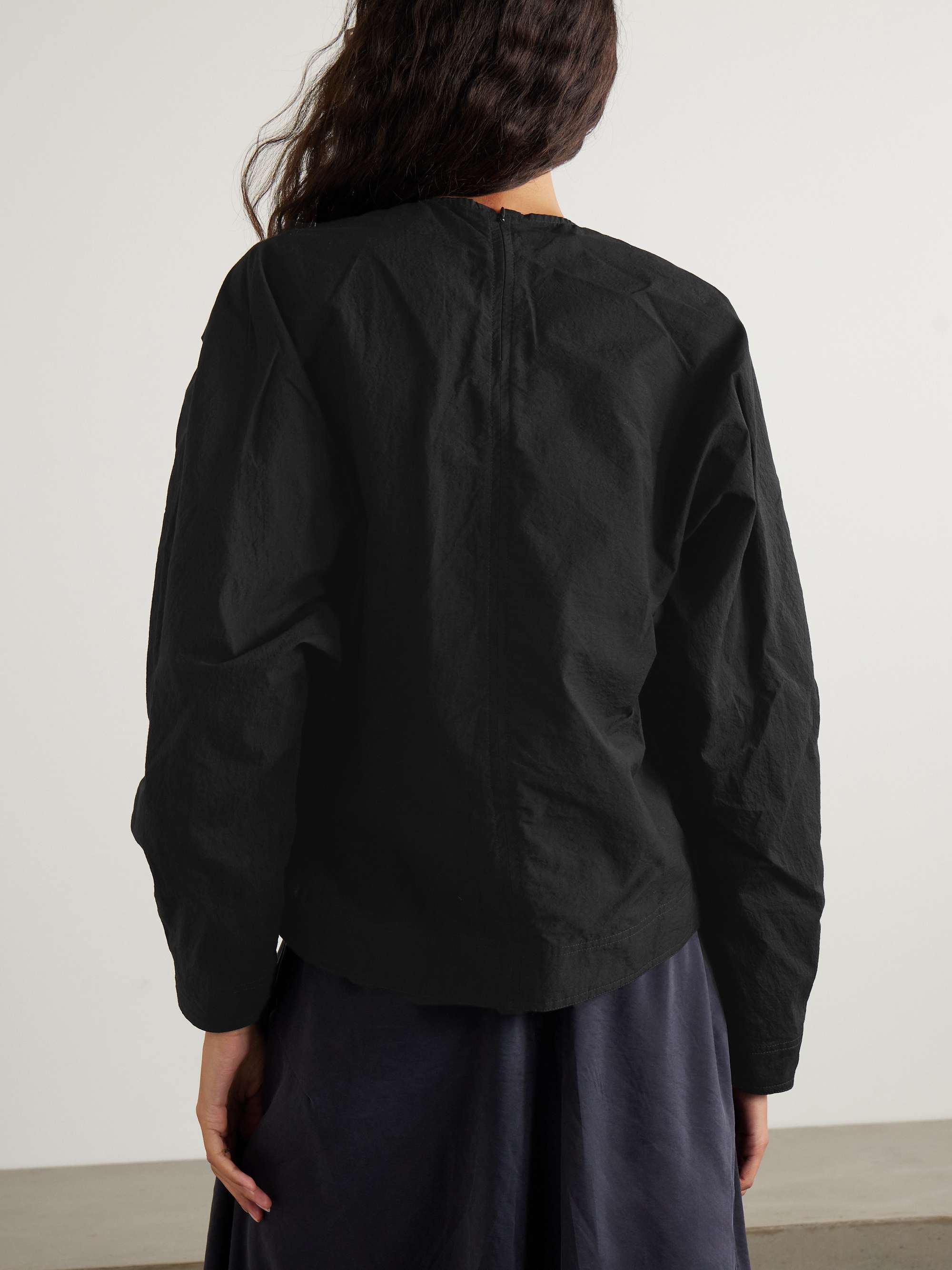 Cotton-blend poplin top view