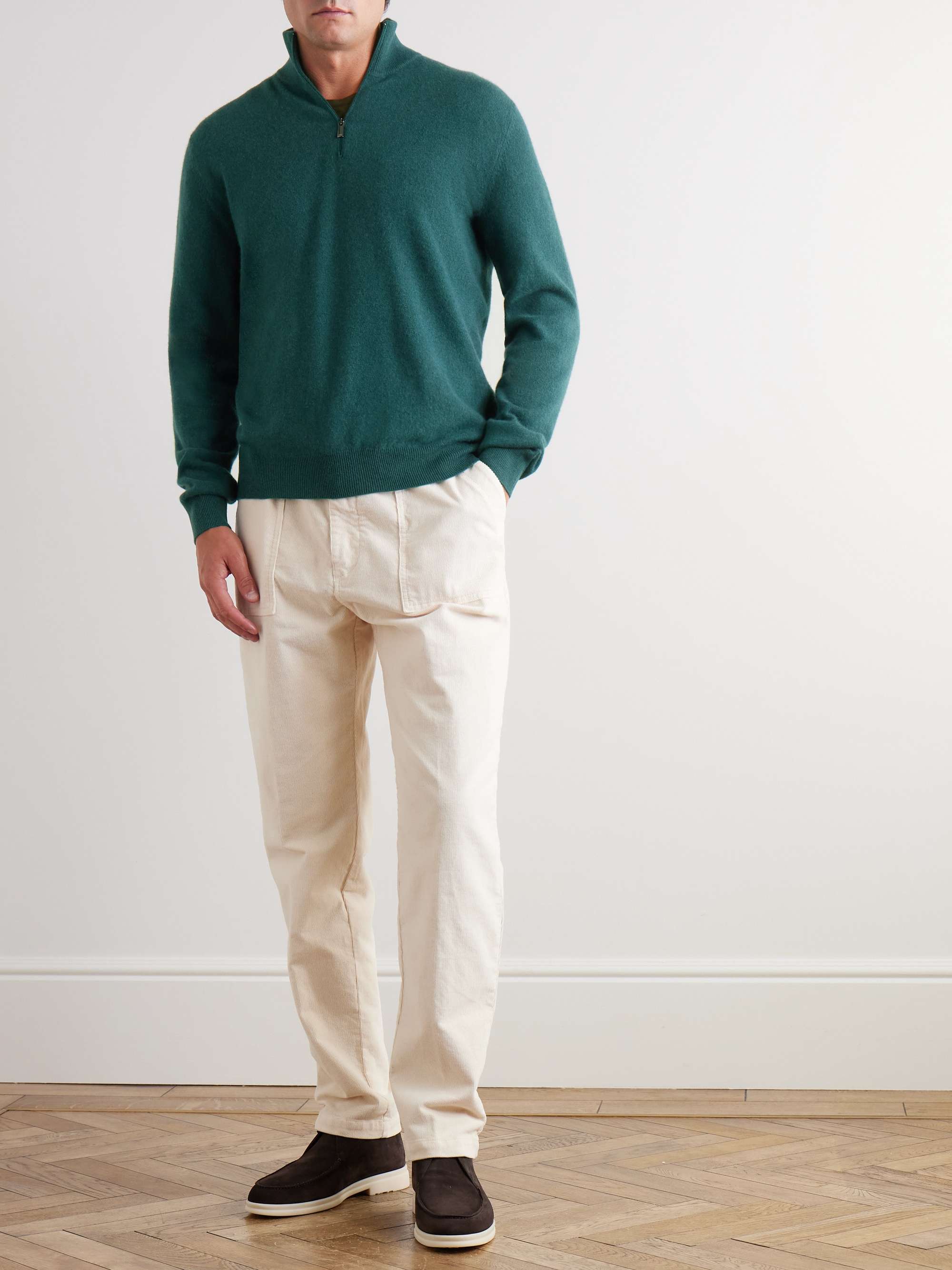 Liam Brushed Cashmere Half-Zip Sweater view